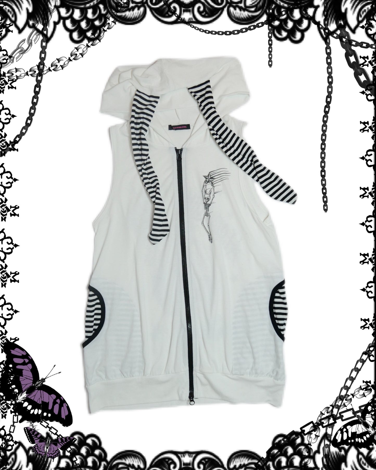 Algonquins Bunny Zip-Up Sleeveless Hoodie