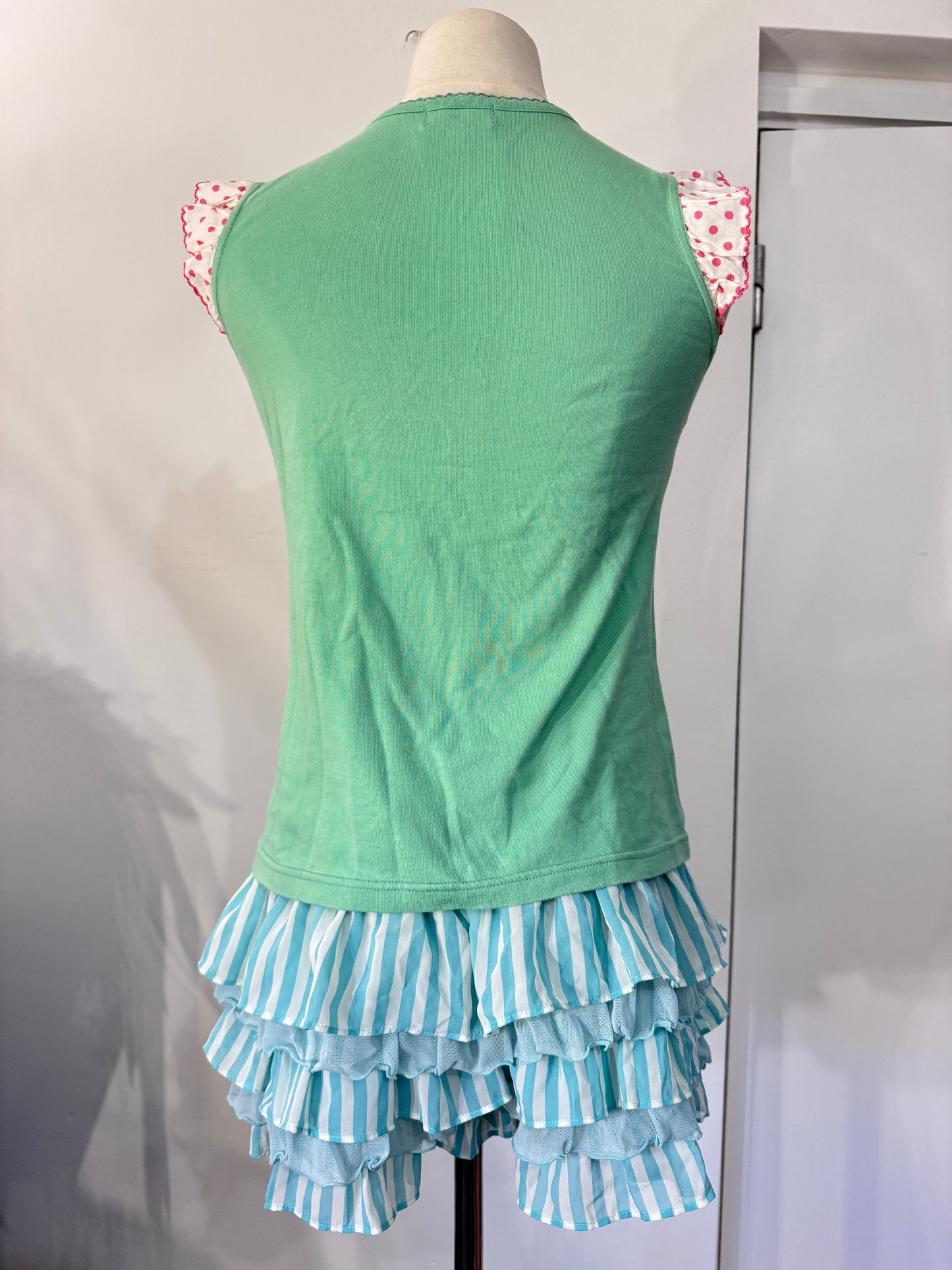 Graphic Print Ruffle Tank Top and Shorts Set