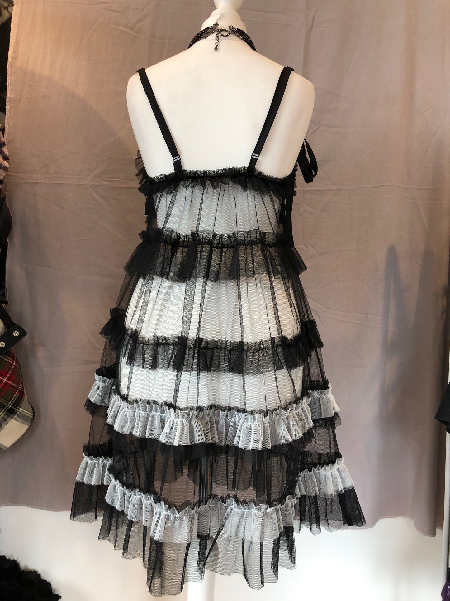 Morph8ne Mesh Ruffle Tank Top Dress