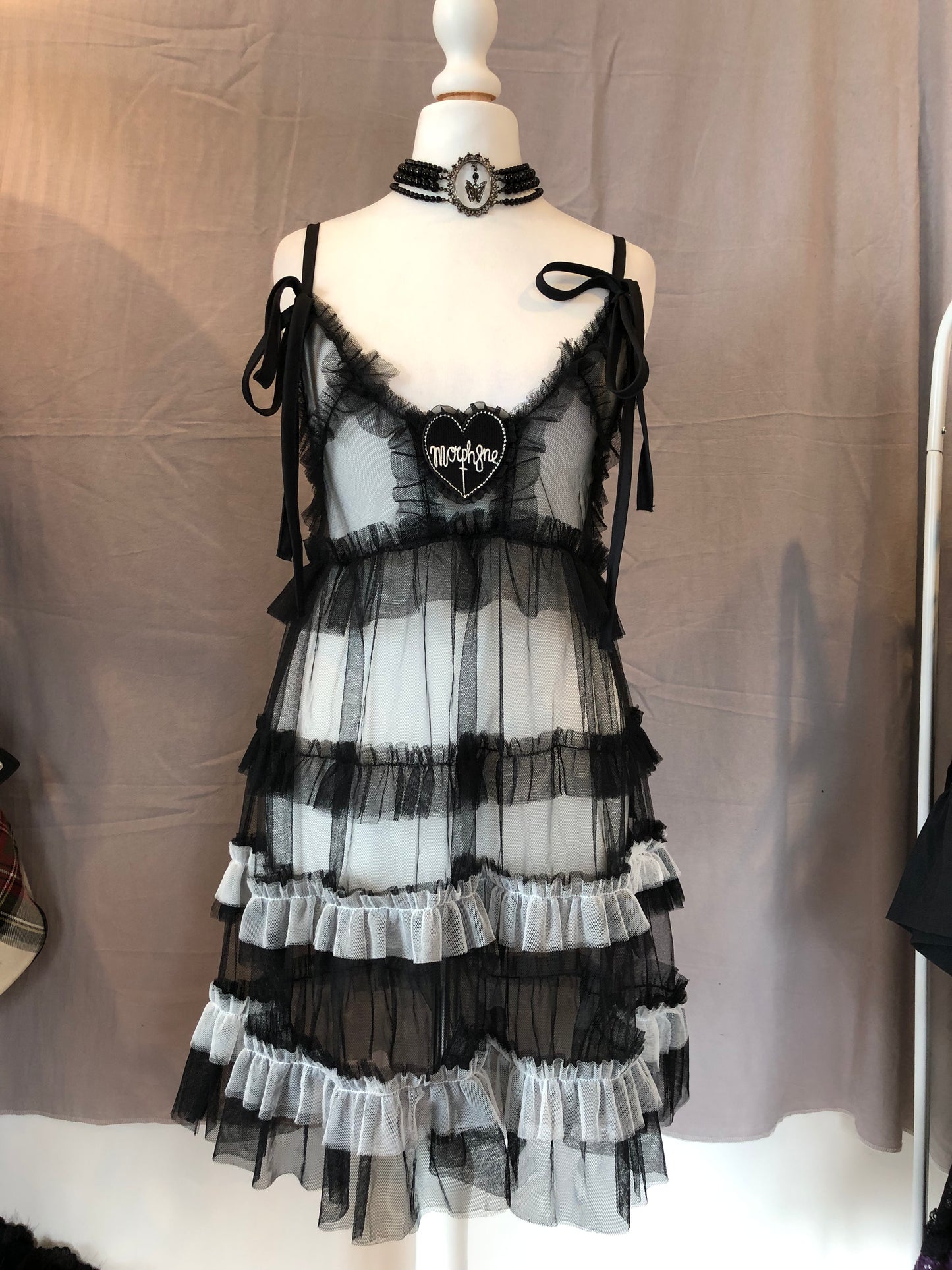 Morph8ne Mesh Ruffle Tank Top Dress