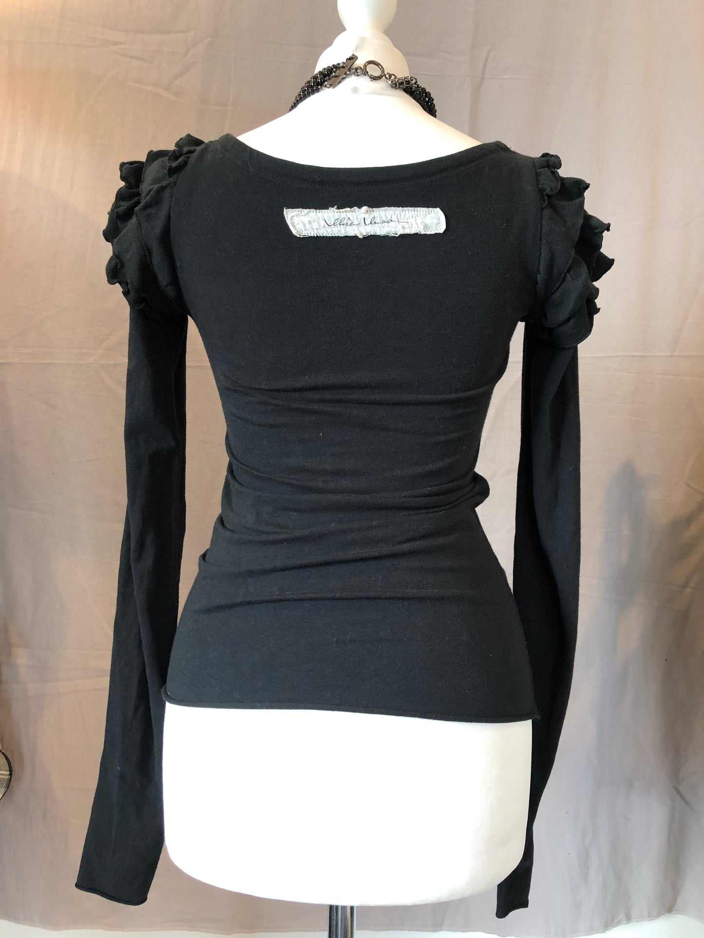 alice auaa Ruffle Shoulders Long-Sleeves Top