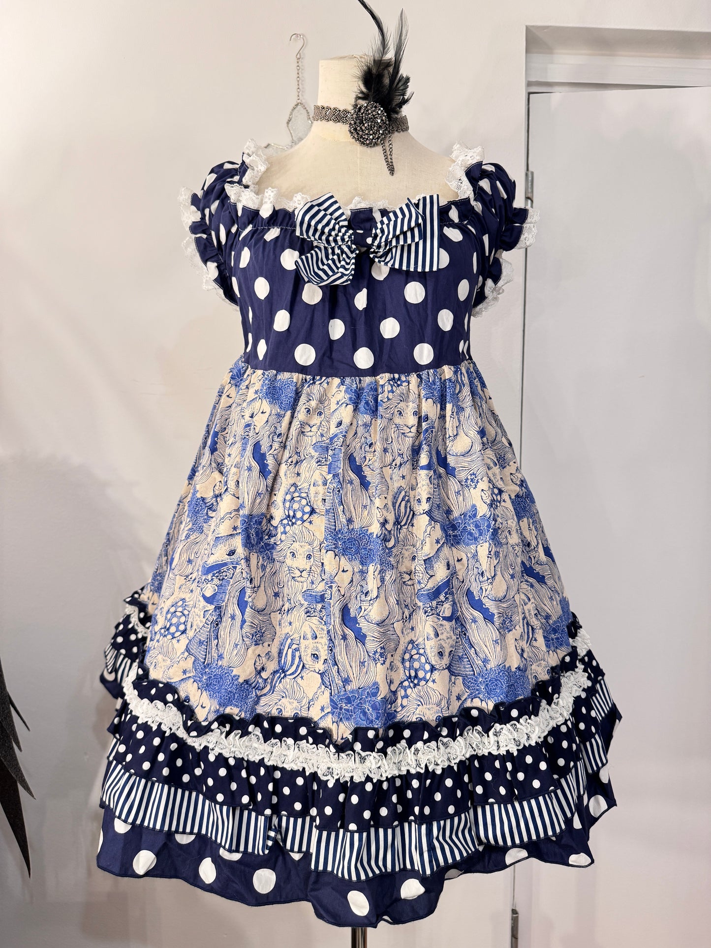 Dangerous Nude Dots Print Ruffle Dress