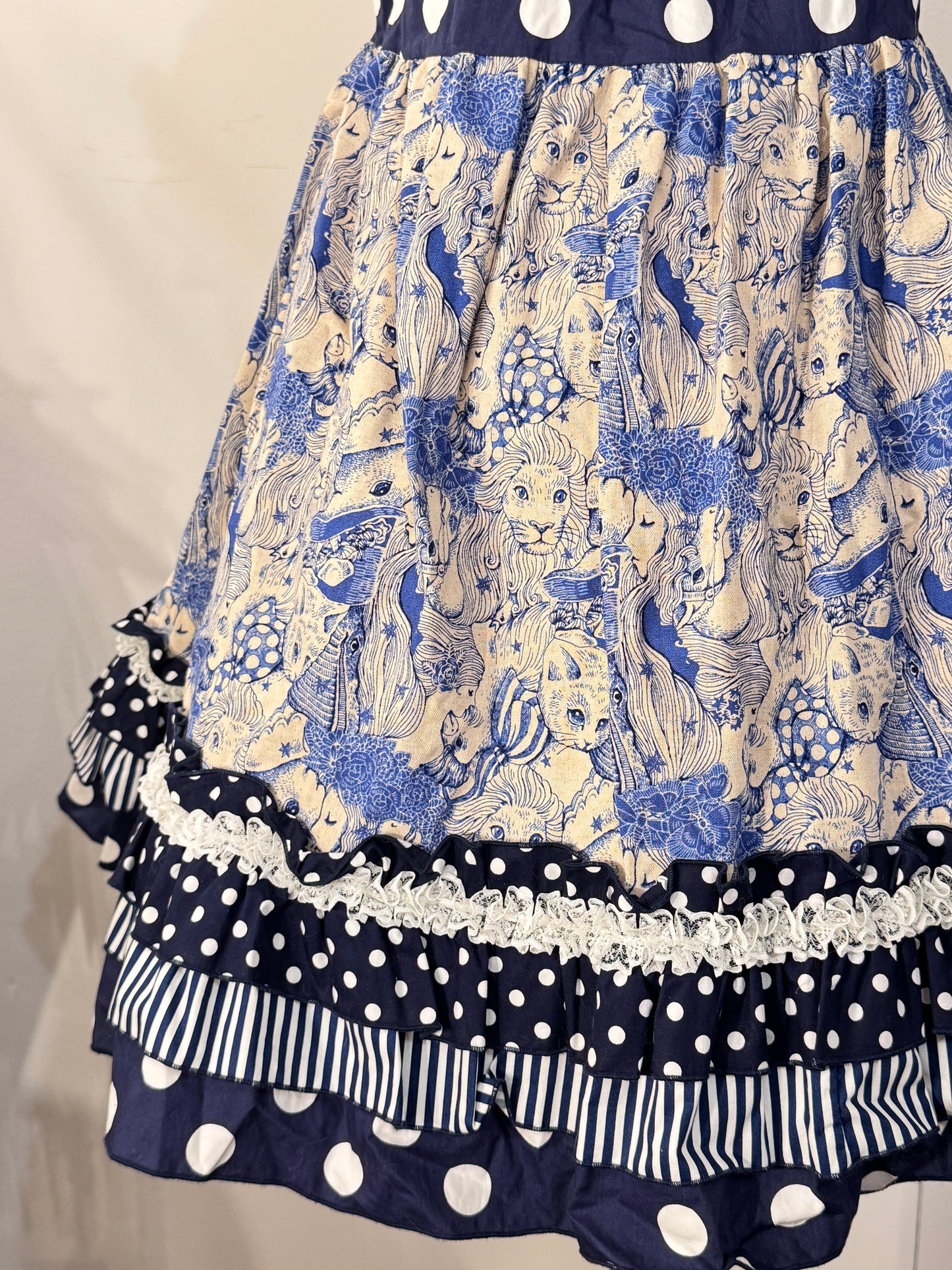 Dangerous Nude Dots Print Ruffle Dress