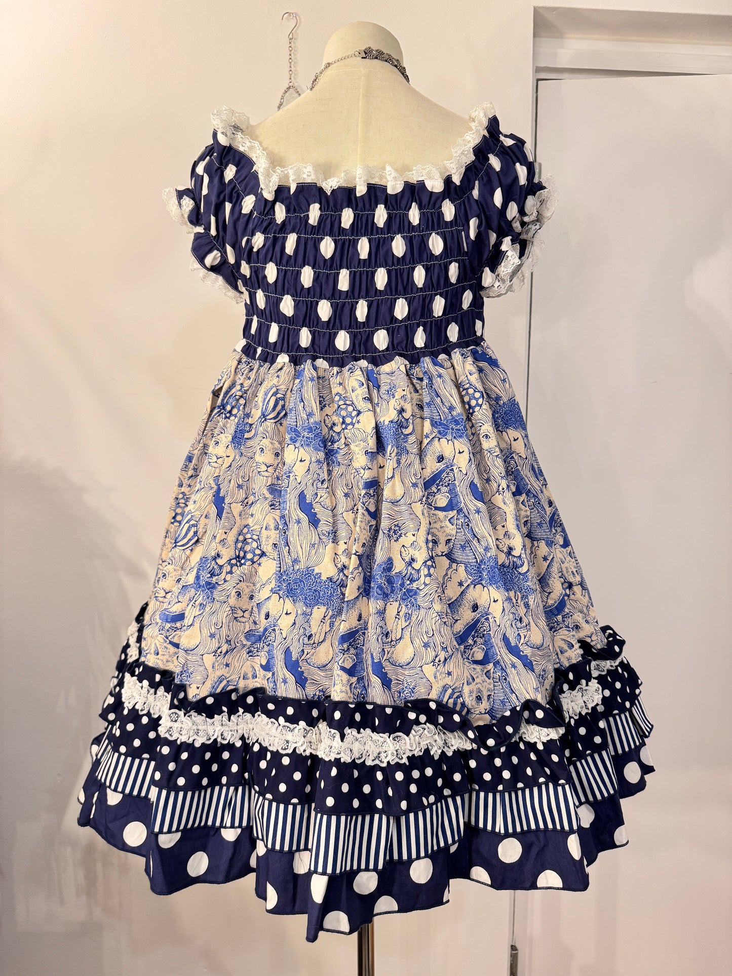 Dangerous Nude Dots Print Ruffle Dress