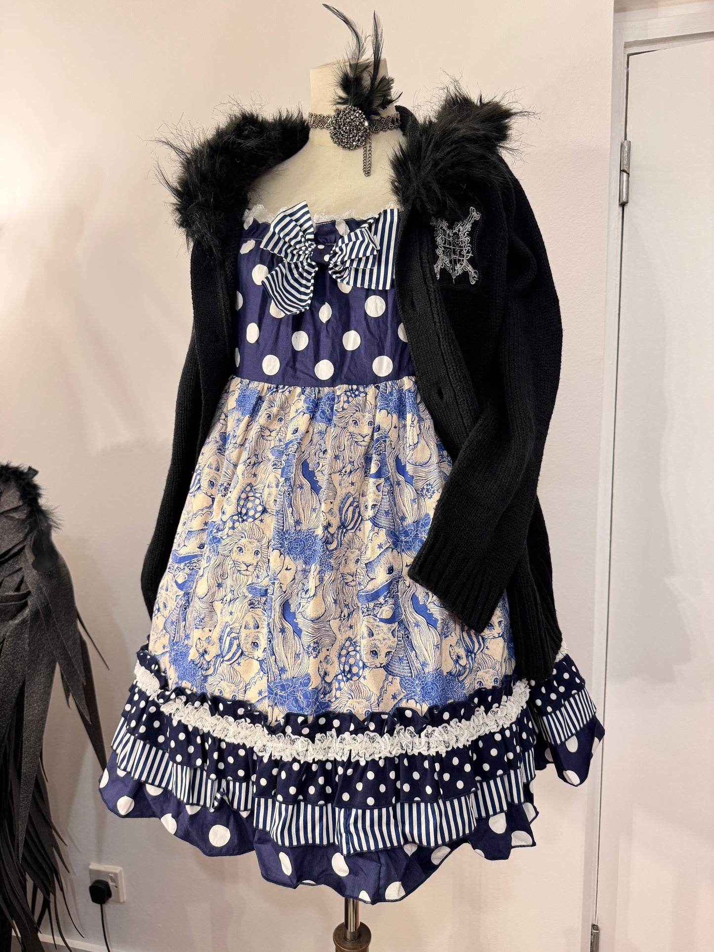 Dangerous Nude Dots Print Ruffle Dress