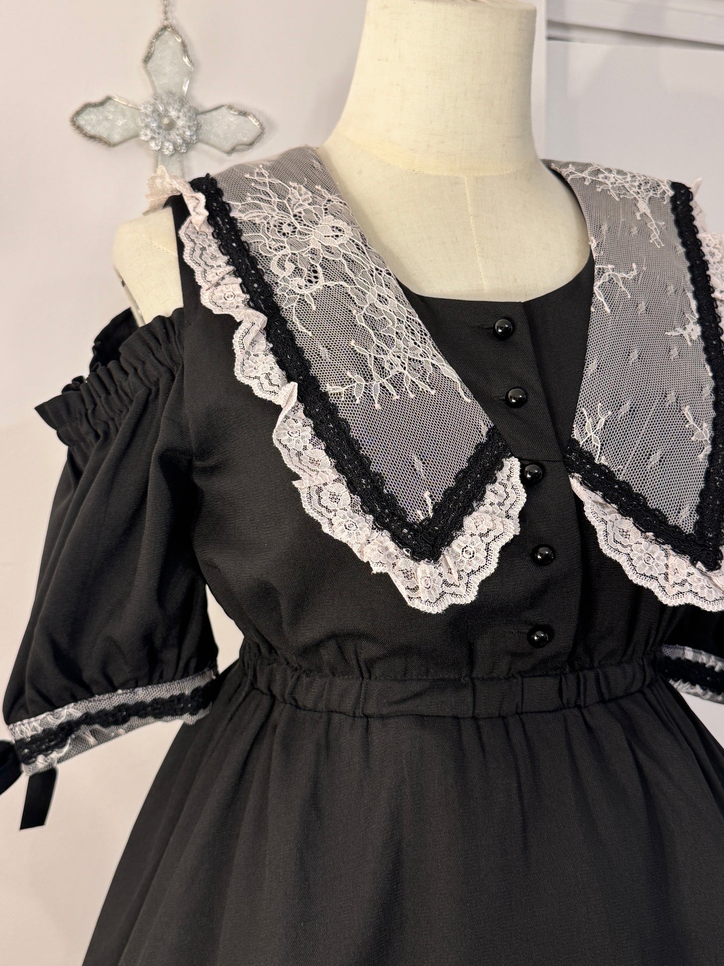 Rojita Button-Up Lace Dress