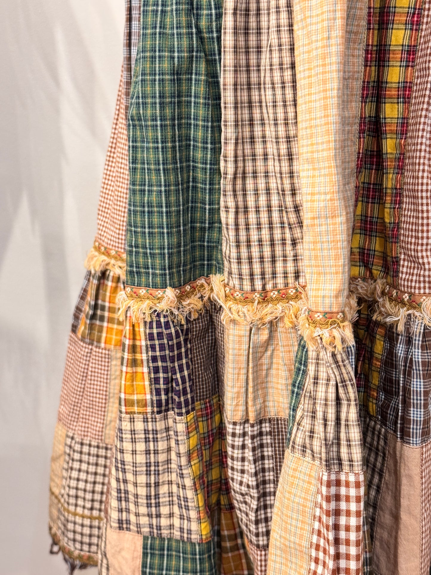 pink house Plaid Patch Maxi Skirt