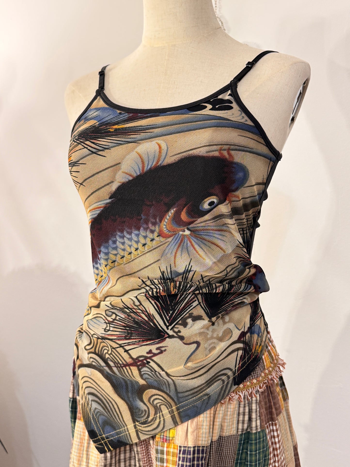 OZZ ON Koi Fish Print Tank Top