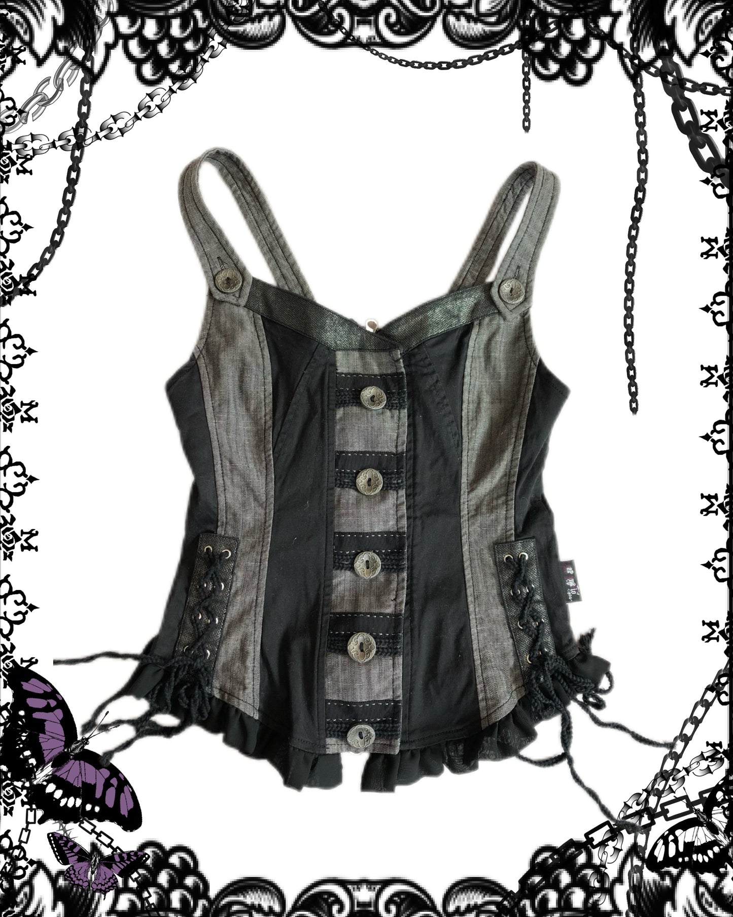 OZZ ON Button-Up Tank Top