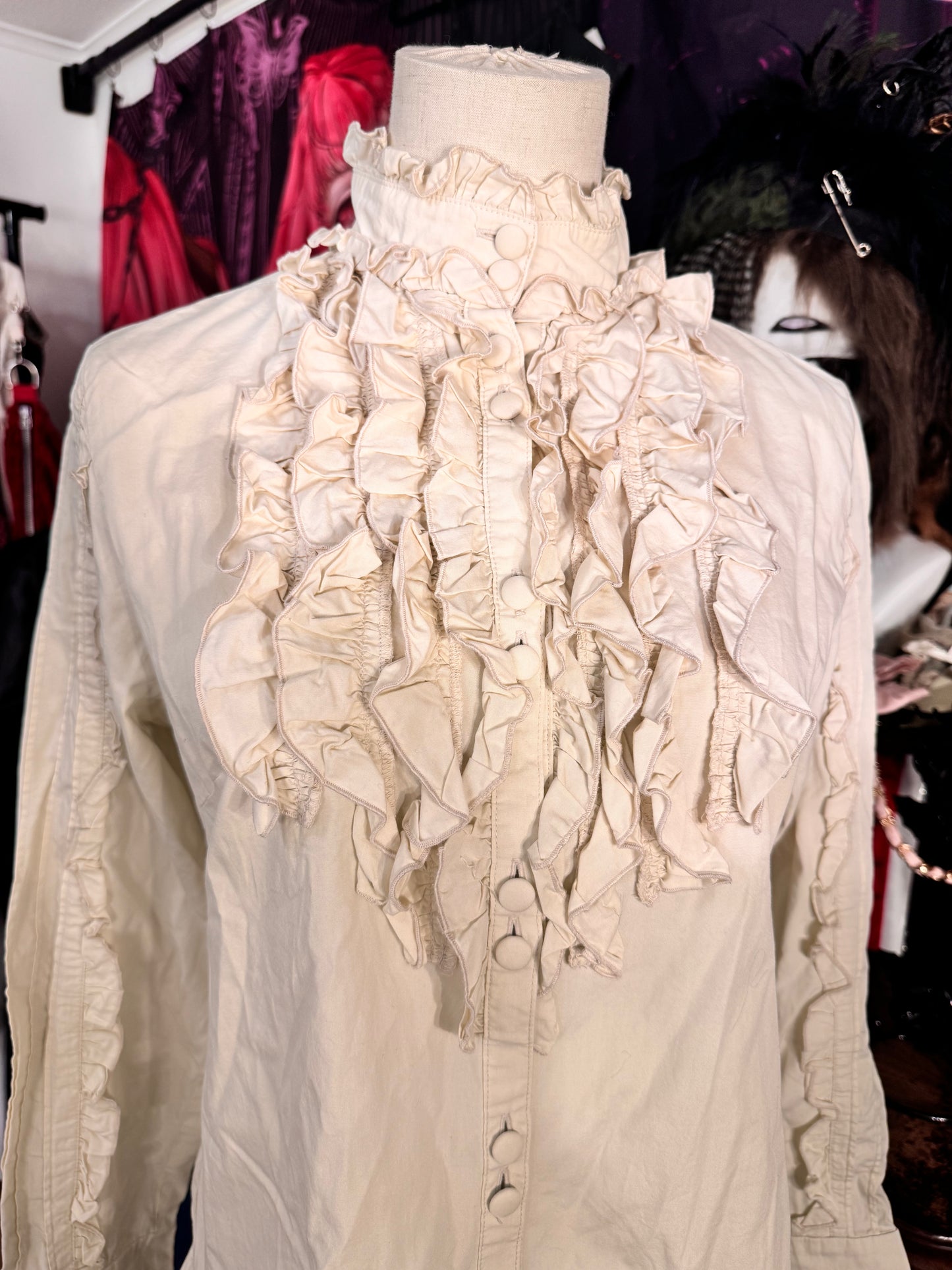 Axes Femme Ruffle Button-Up Shirt