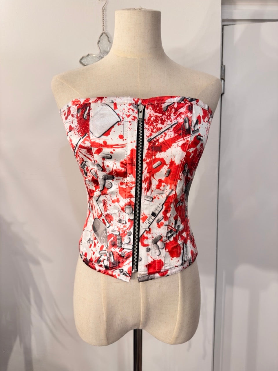 Dangerous Nude Pill and Blood Print Corset