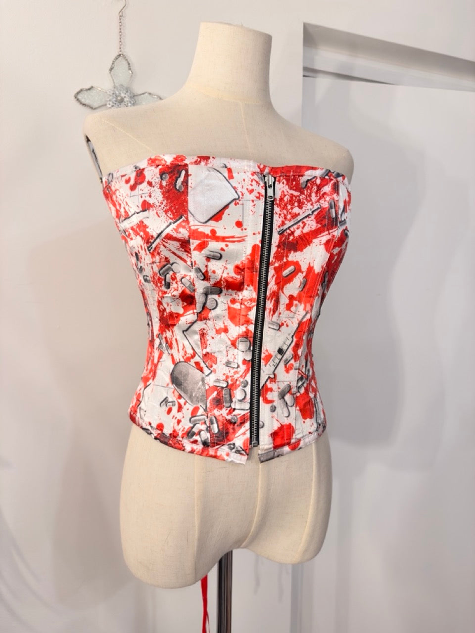 Dangerous Nude Pill and Blood Print Corset