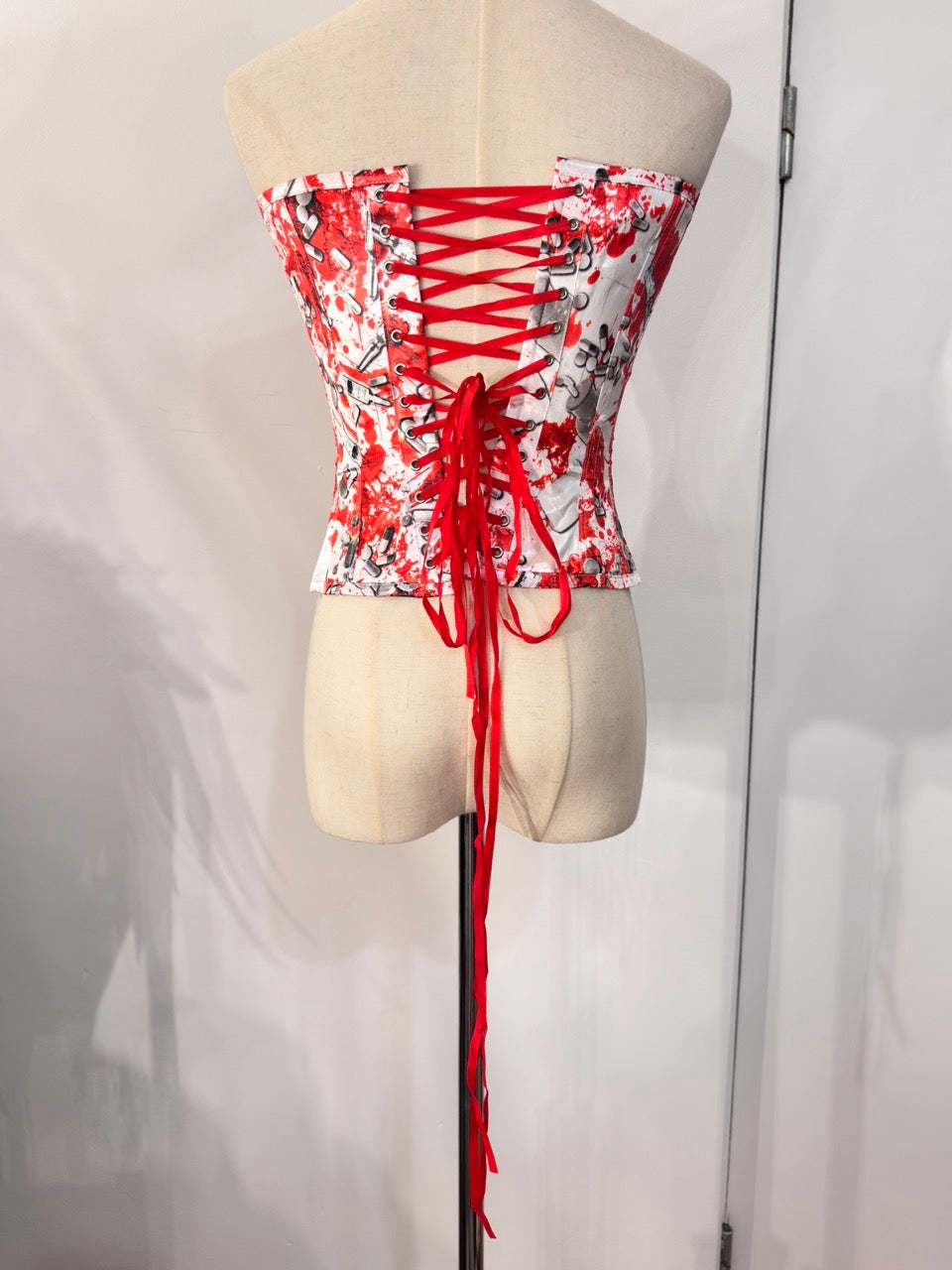 Dangerous Nude Pill and Blood Print Corset
