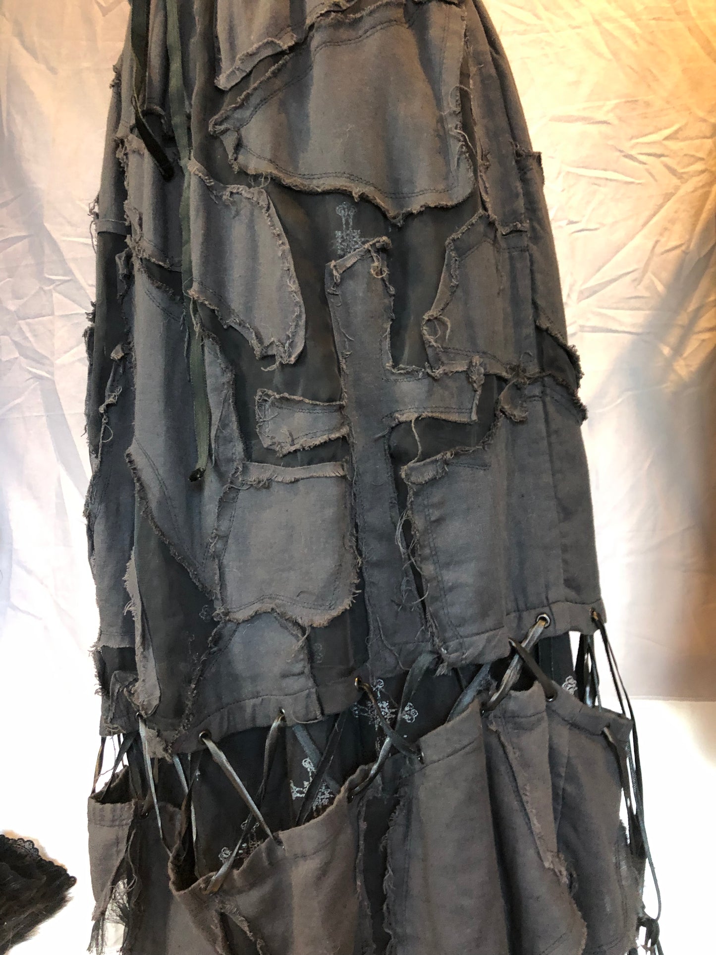 h.Naoto Multi-Layers Destructive Maxi Skirt