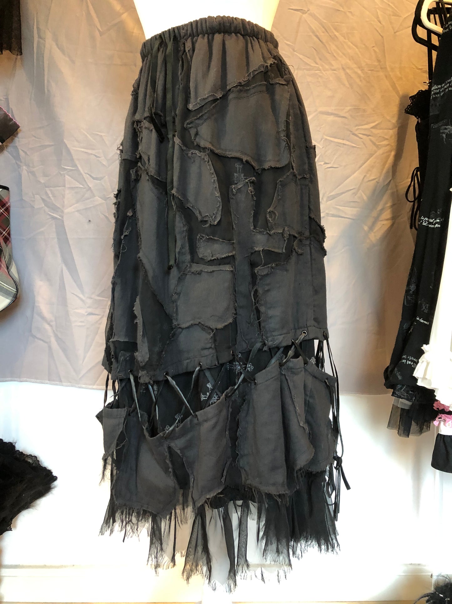 h.Naoto Multi-Layers Destructive Maxi Skirt