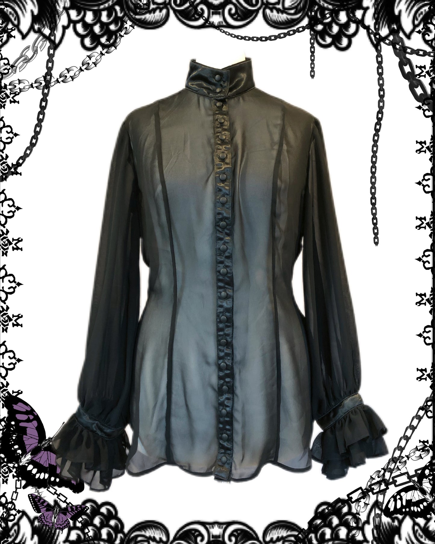 Na+H See-Through Button Up