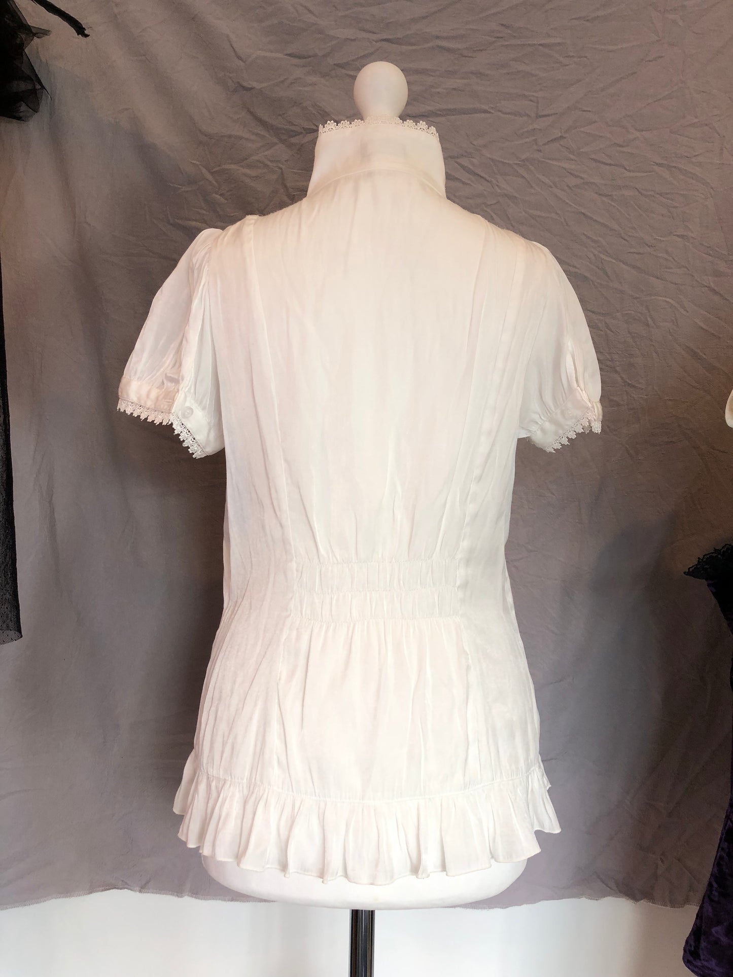 Sheglit Ruffle Short-Sleeves Button Up