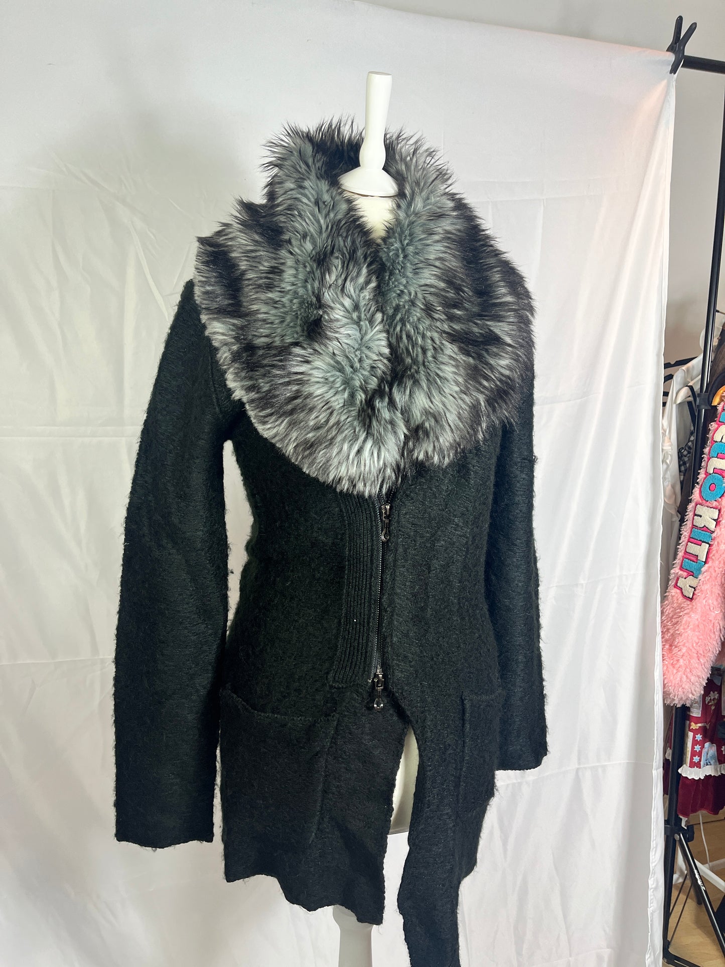 Burnings-Sho Fur Collar Cardigan