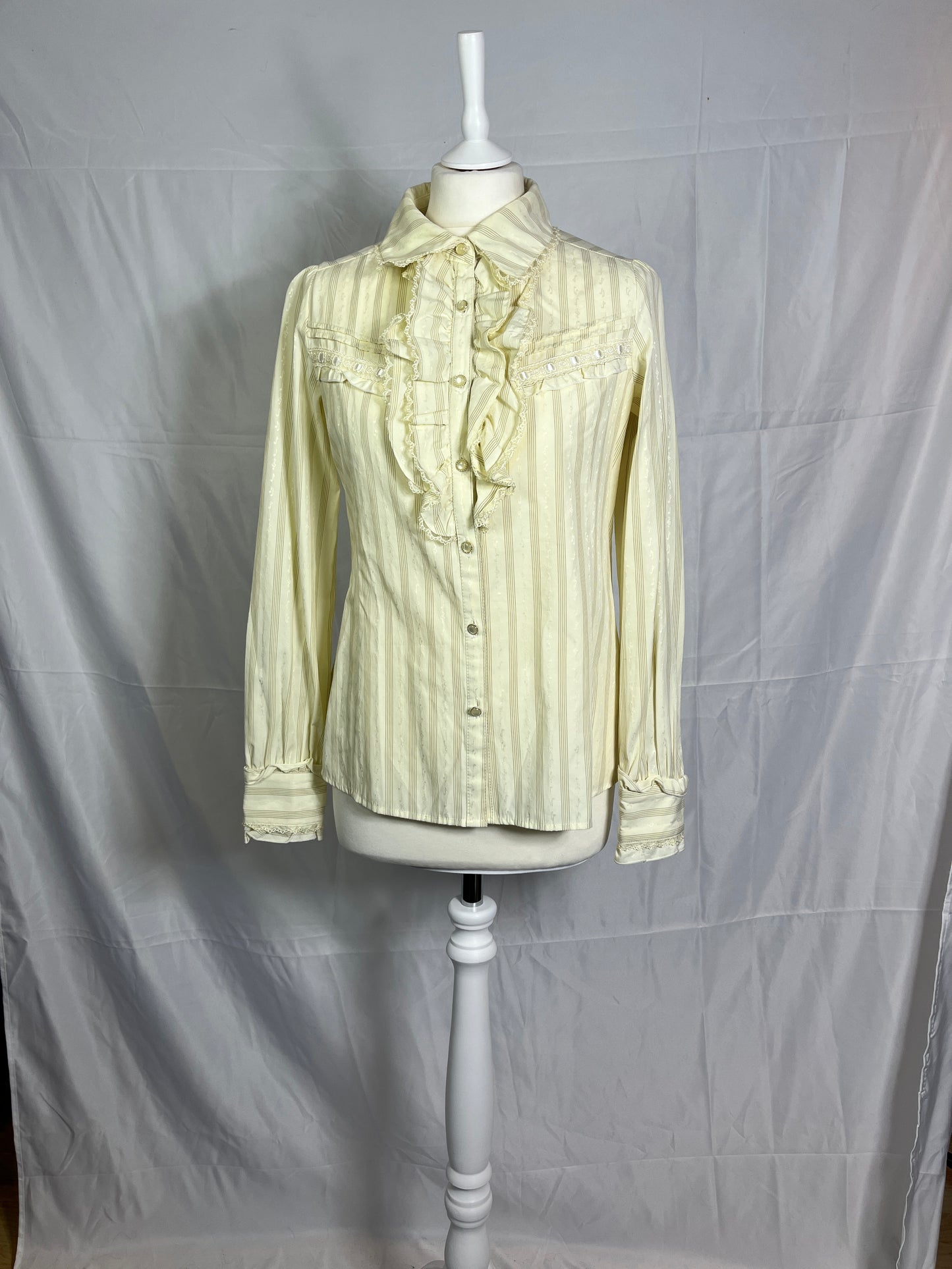 Axes Femme Ruffle Bib Stripe Blouse