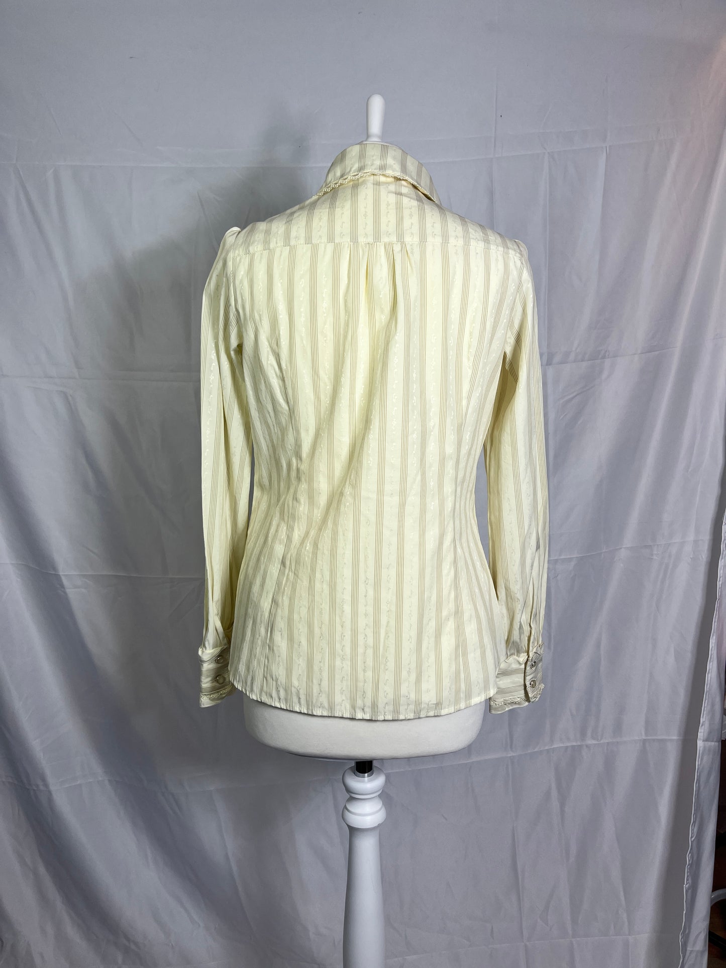Axes Femme Ruffle Bib Stripe Blouse
