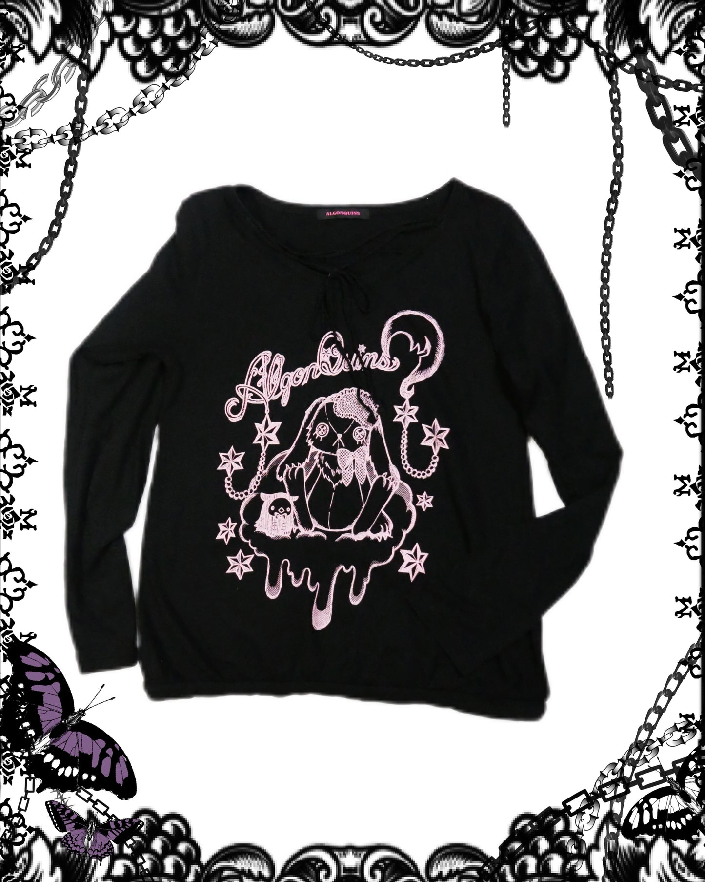 Algonquins Bunny Print Long-Sleeves Top