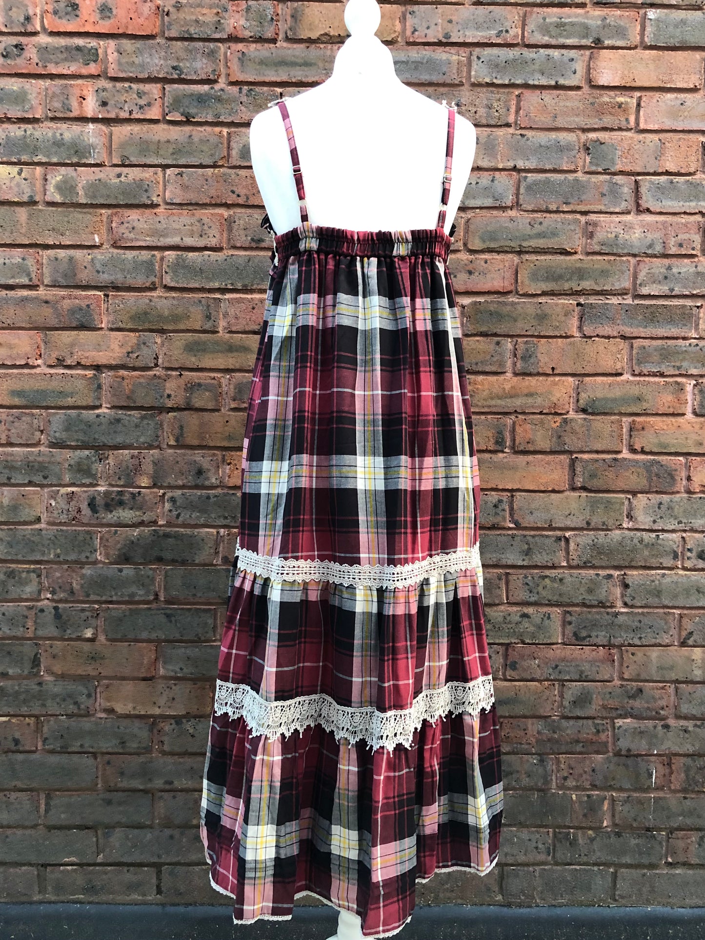 Axes Femme Plaid Lace Tank Top Dress
