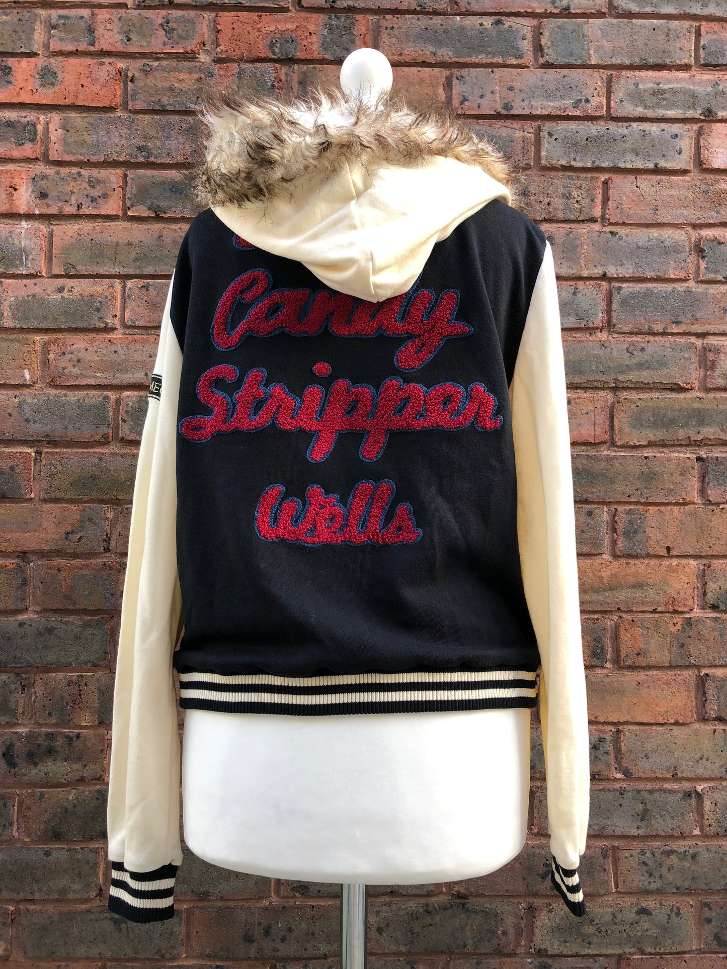 Varsity Jacket with Fur Hood