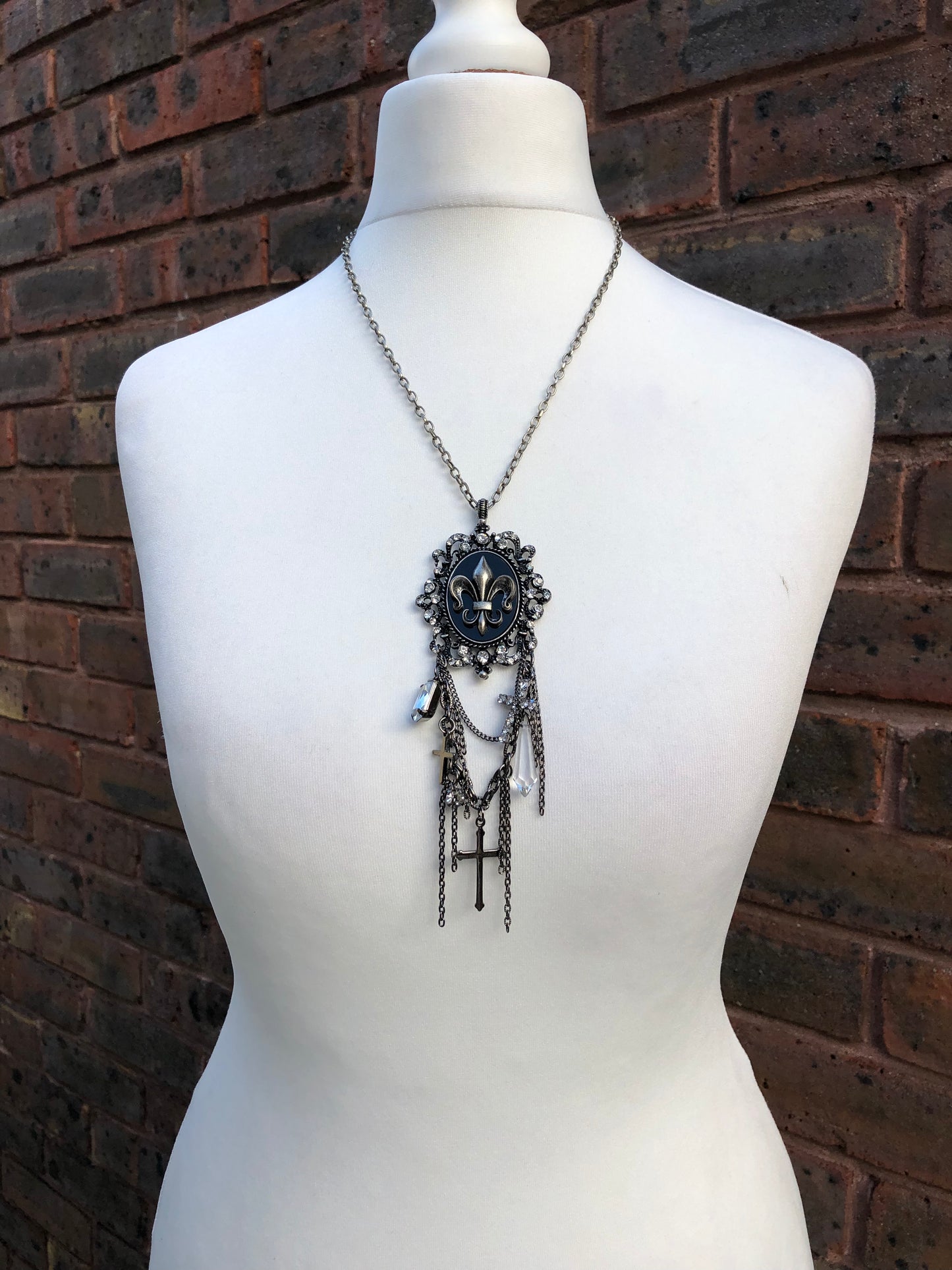 OZZ ON Multi Cross and Gem Necklace