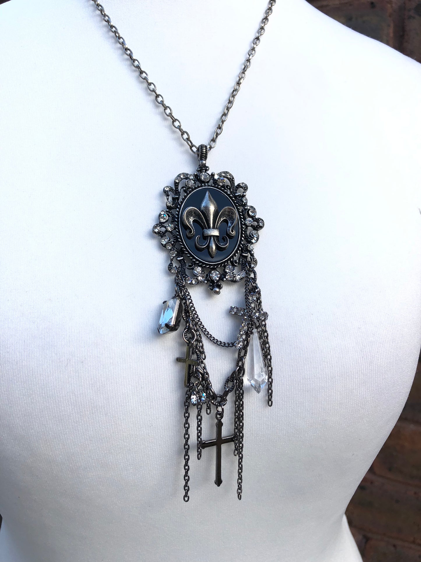 OZZ ON Multi Cross and Gem Necklace