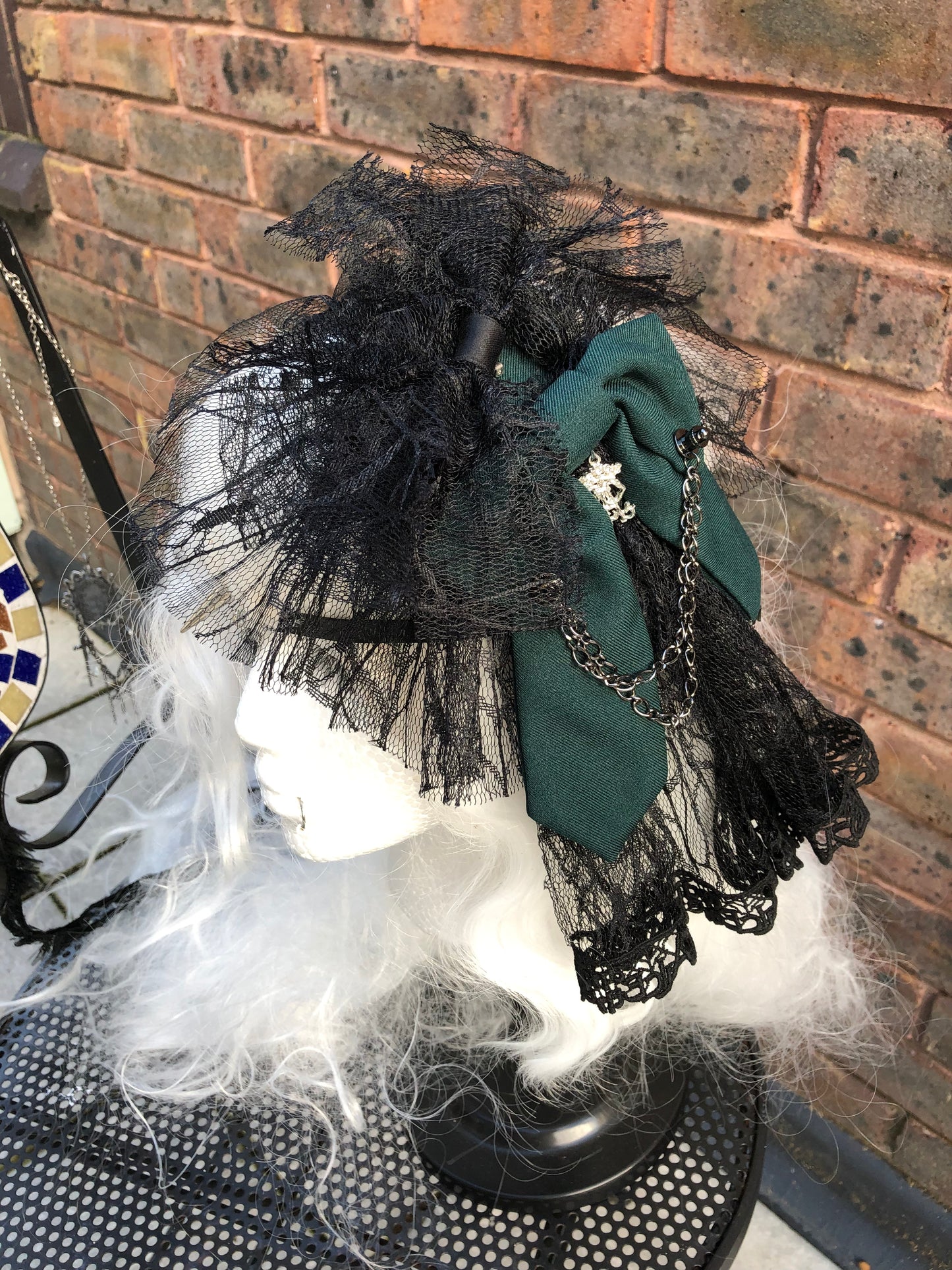 Angelic Pretty Black Lace Bow Headband