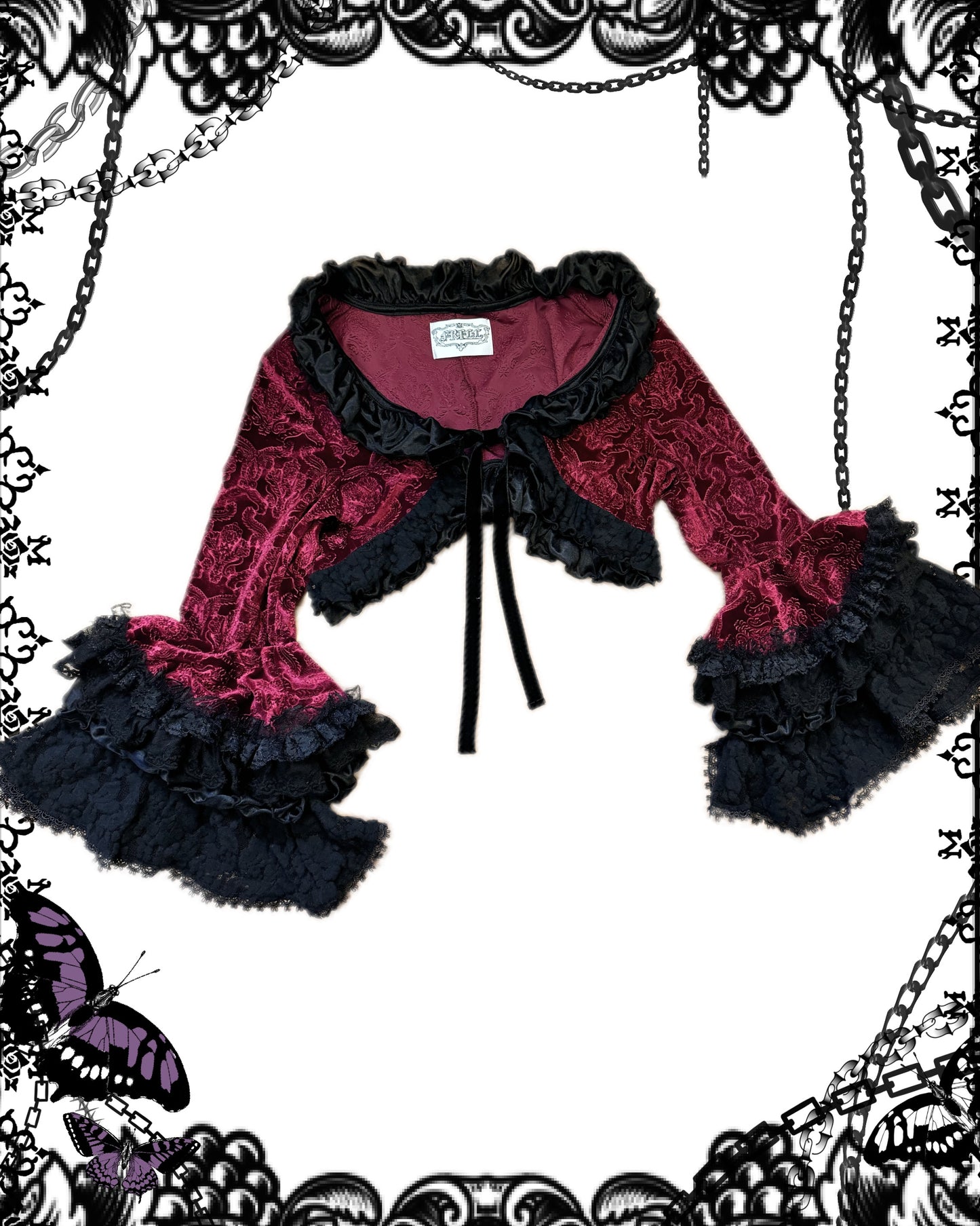 h.Naoto Blood Hime-Sleeves Velvet Blouse