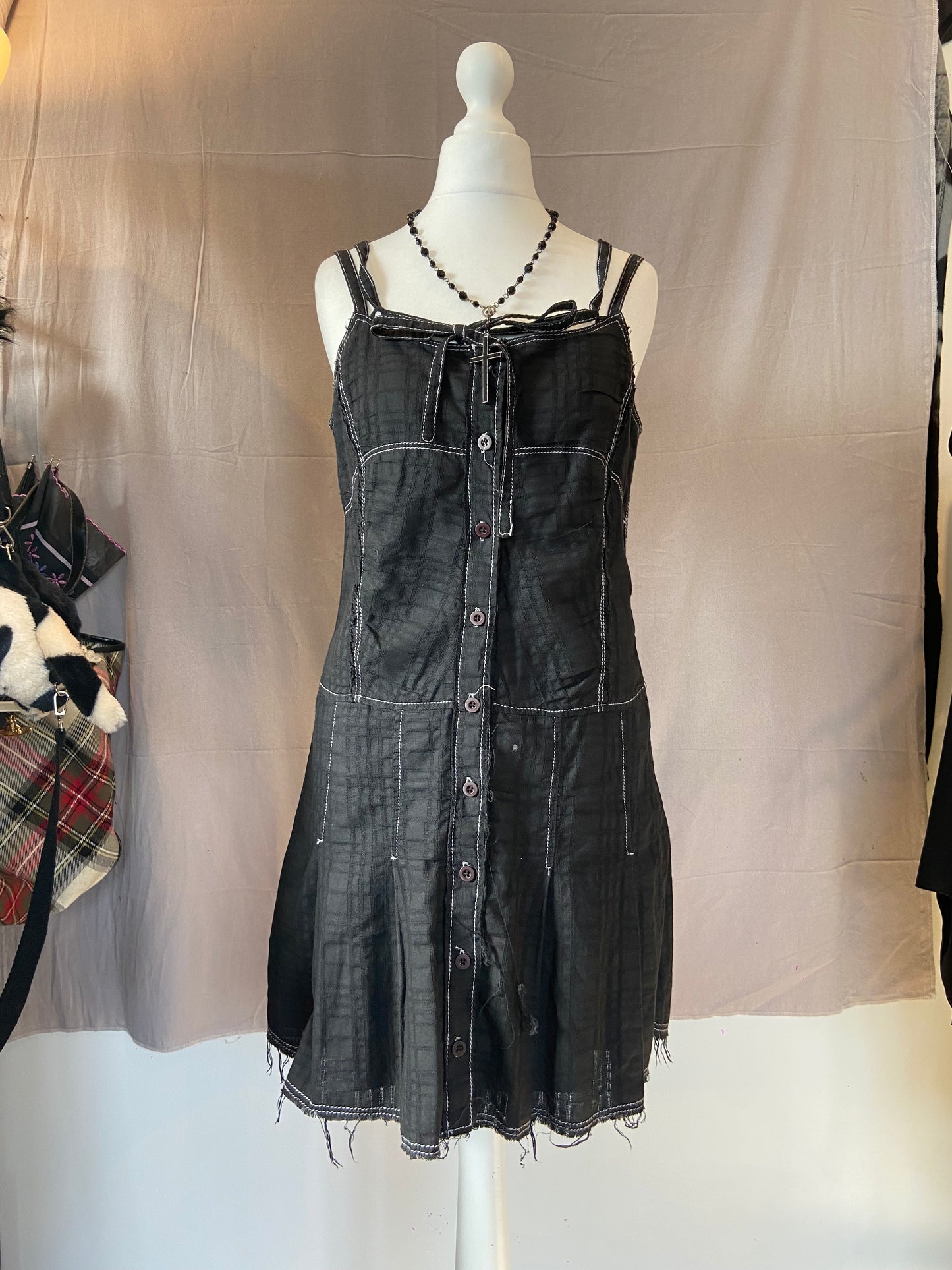 Algonquins Button-Up Print Tank Top Dress