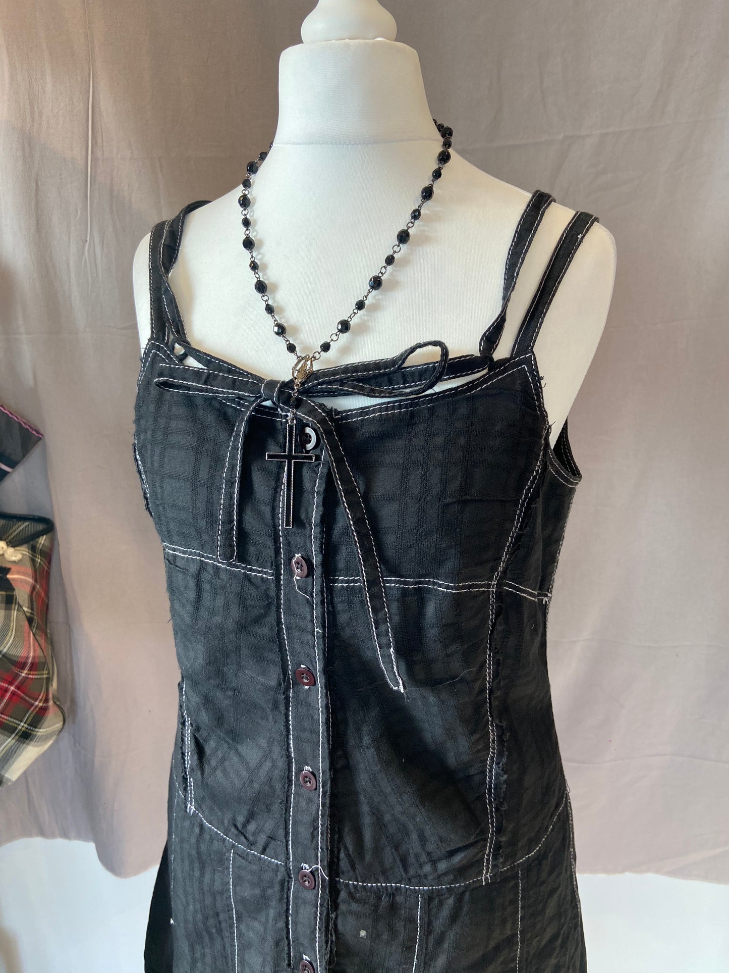 Algonquins Button-Up Print Tank Top Dress