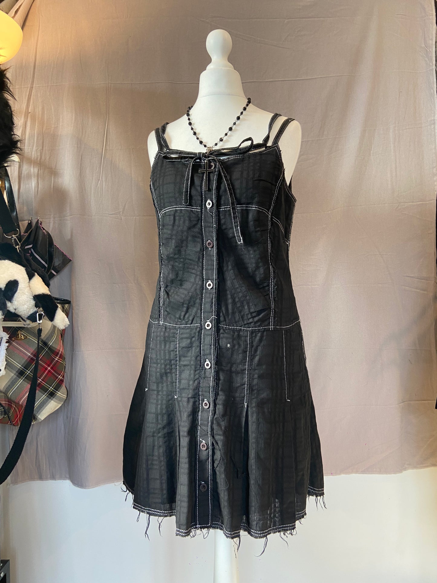 Algonquins Button-Up Print Tank Top Dress