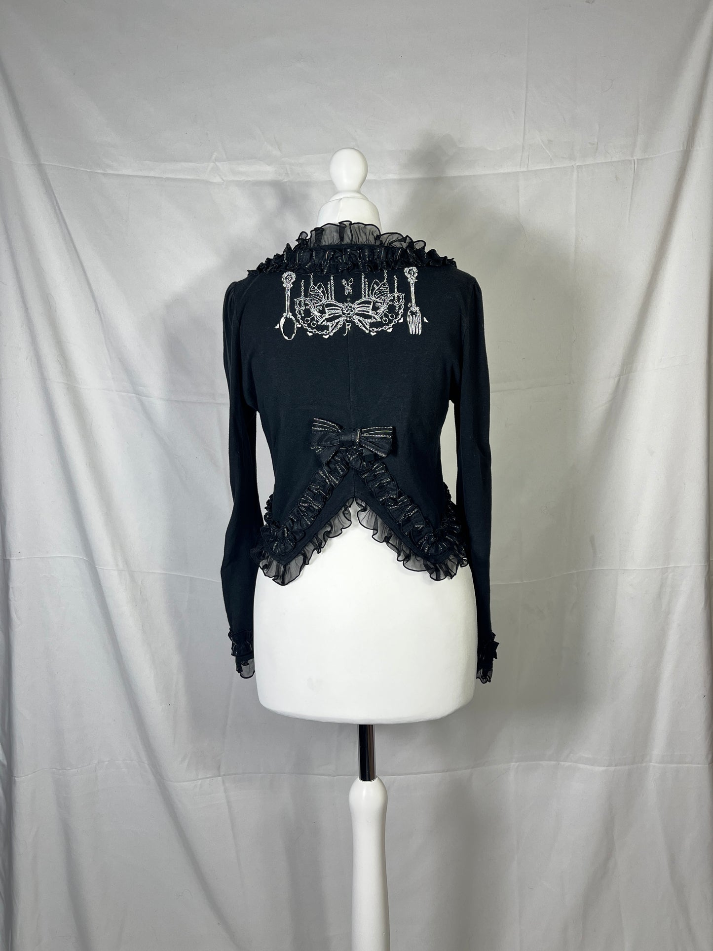 h.Naoto Frill Lace Crop Cardigan