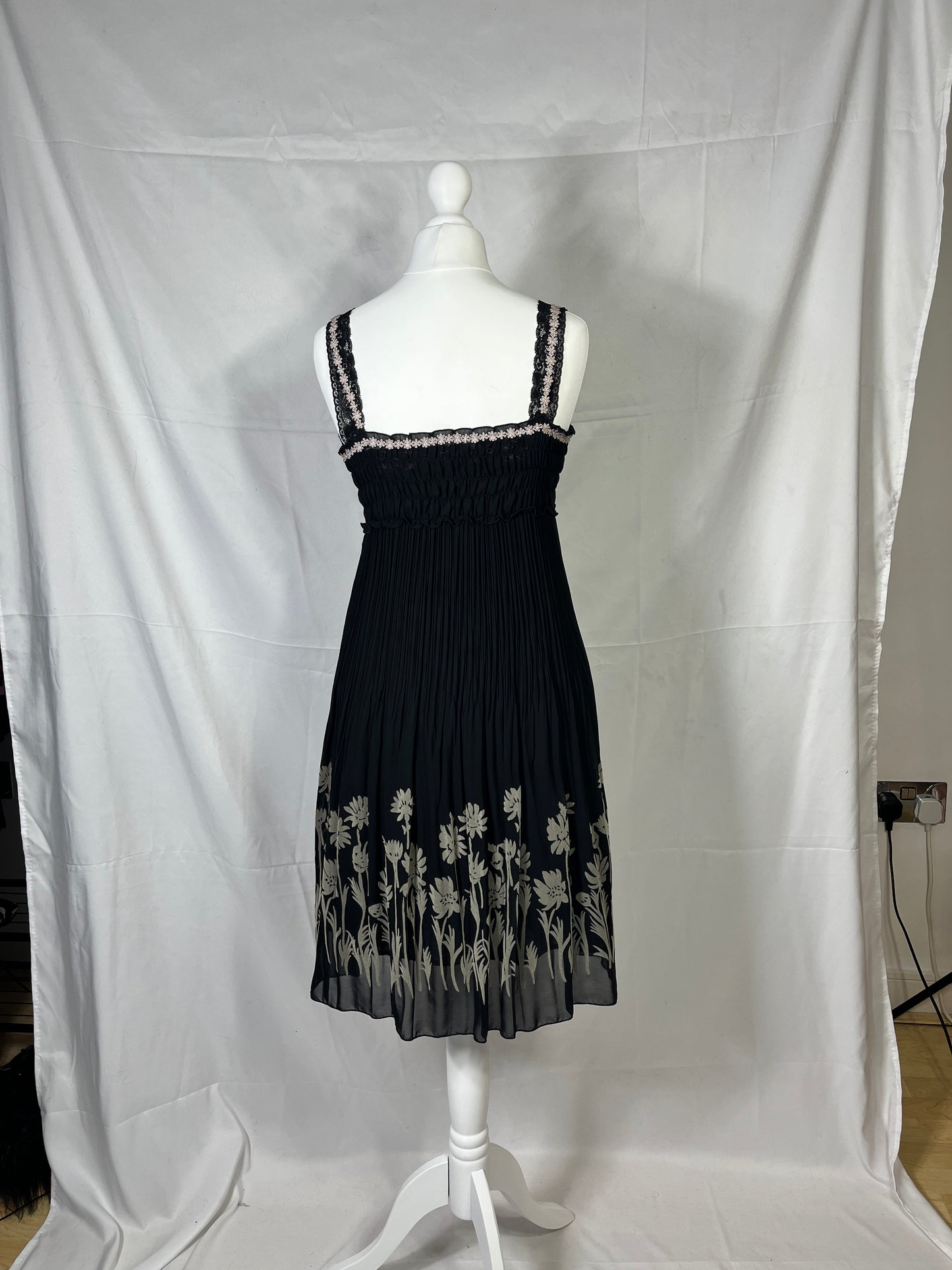 L'est Rose Floral Mesh Tank Top Dress