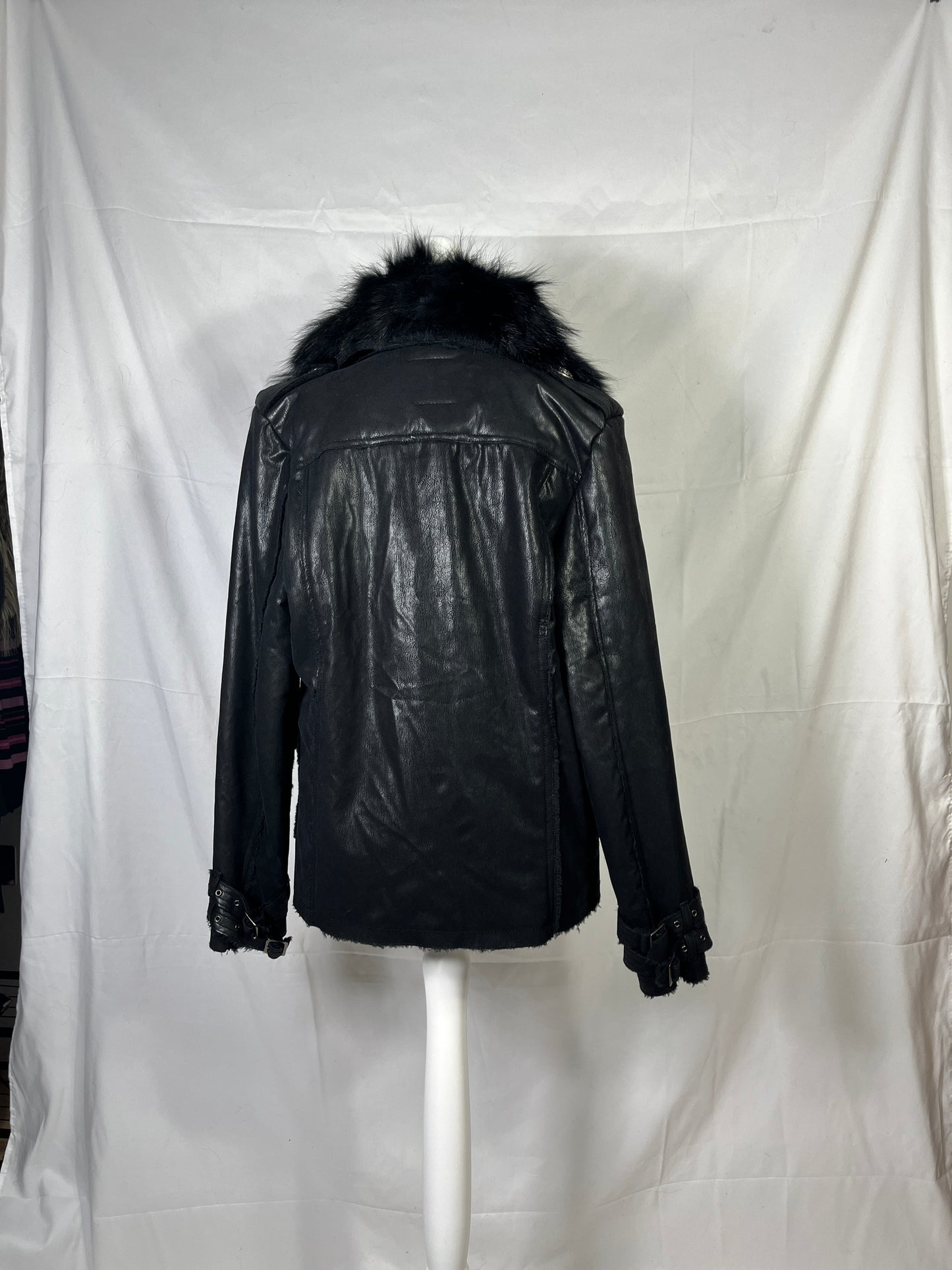 Midas Fur Collar Leather Jacket