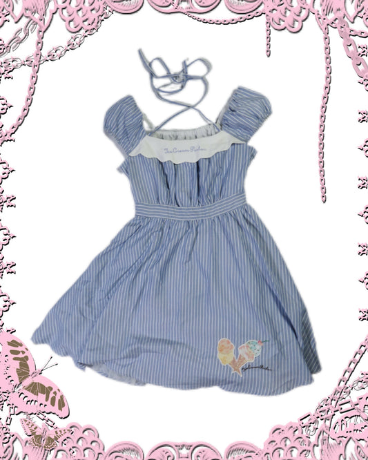 Secret Honey Stripe Ice Cream Print Dress