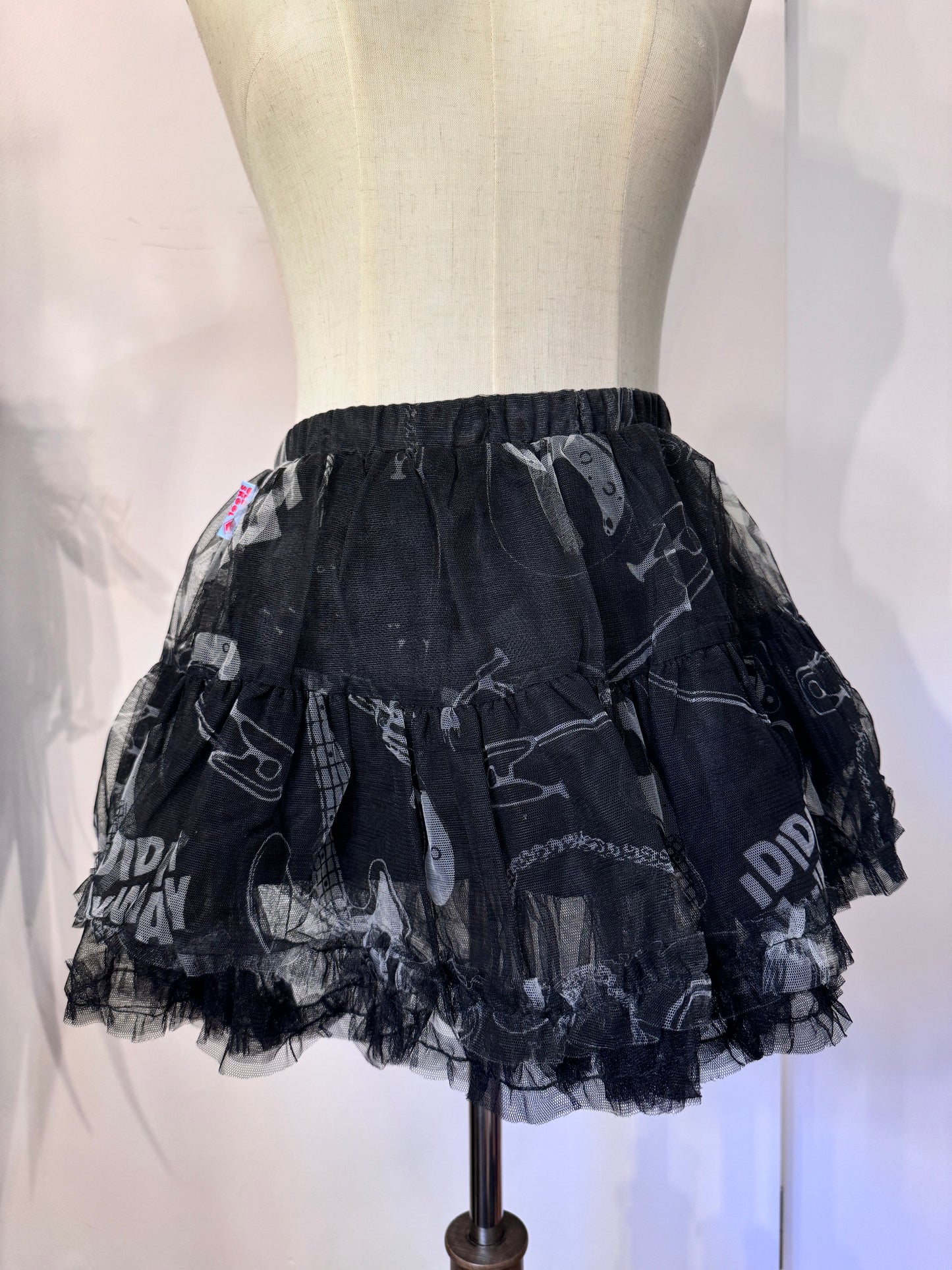 Mesh Letter Print Skirt