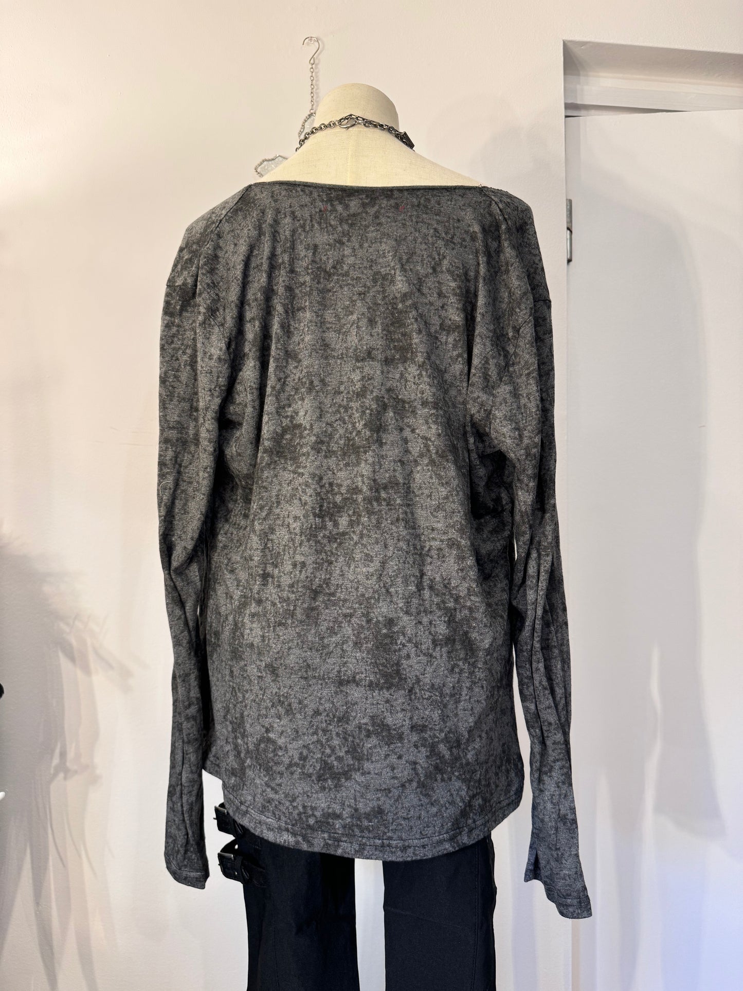 Seana Draped Collar Long-Sleeves