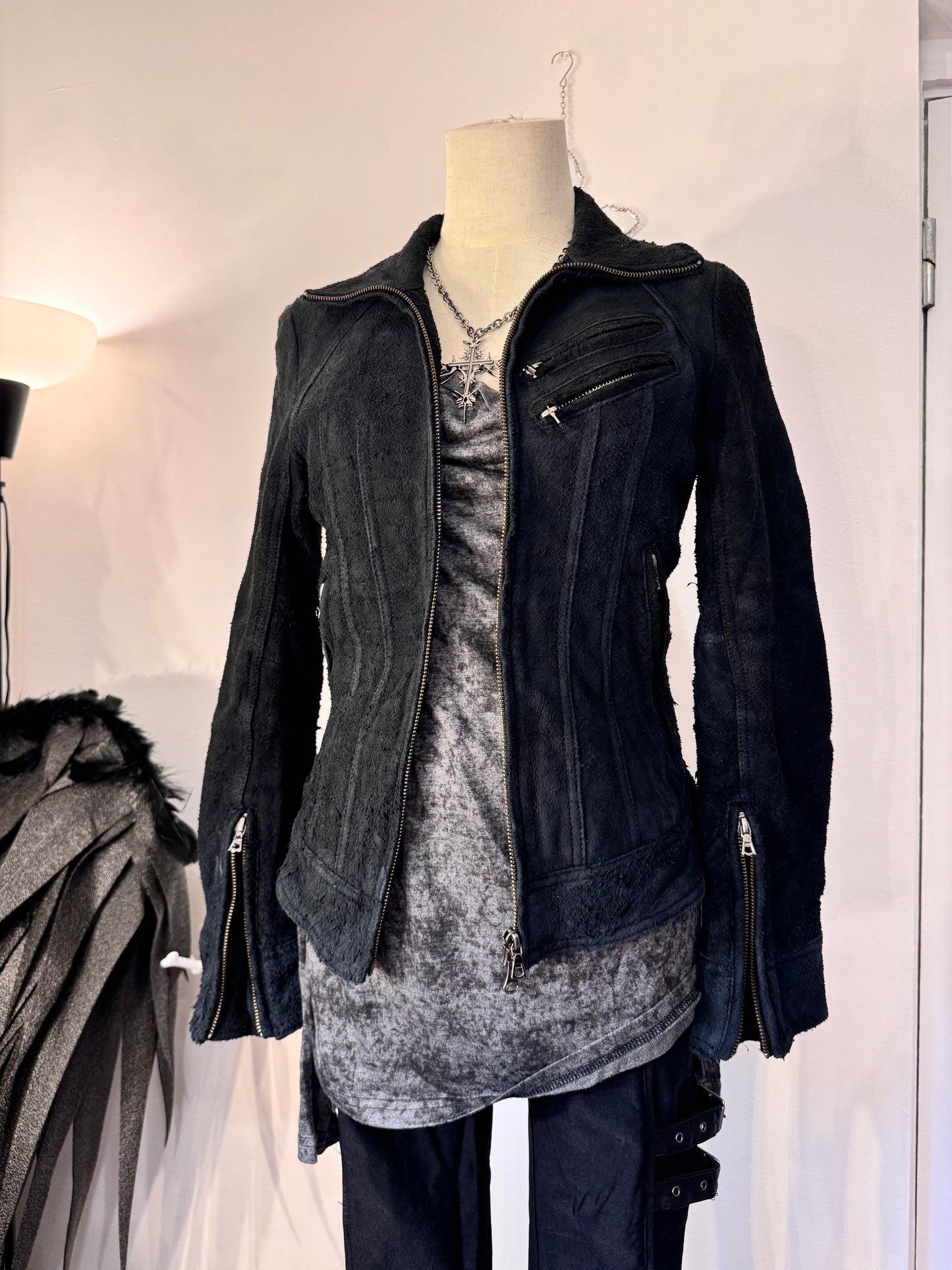 Seana Draped Collar Long-Sleeves
