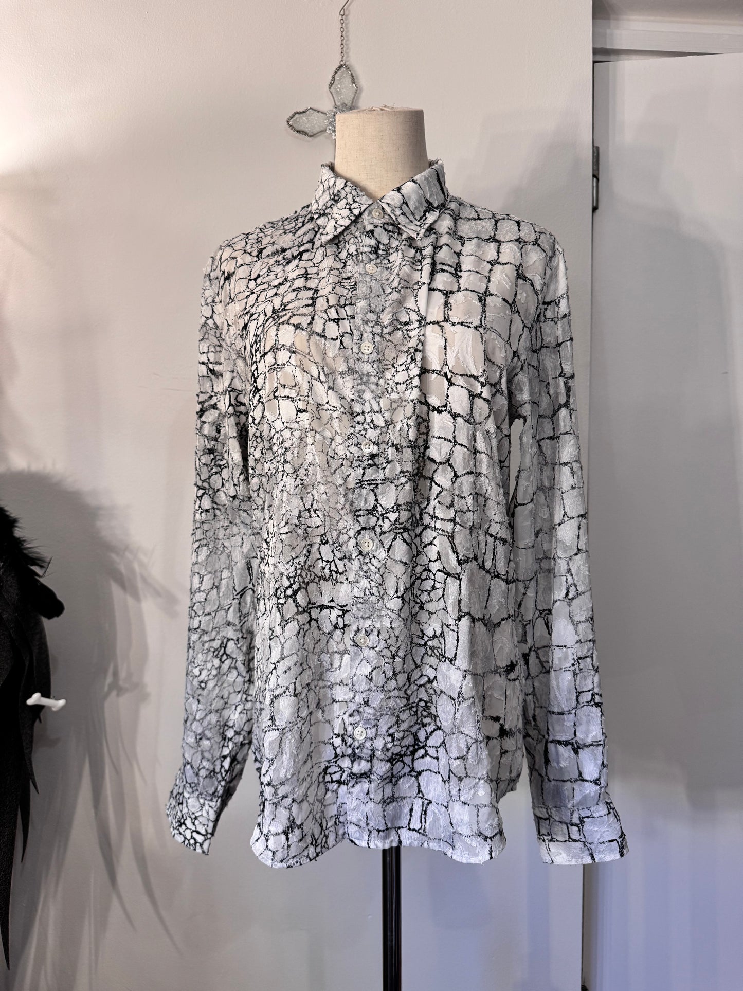 Tornado Mart See-Through Button-Up