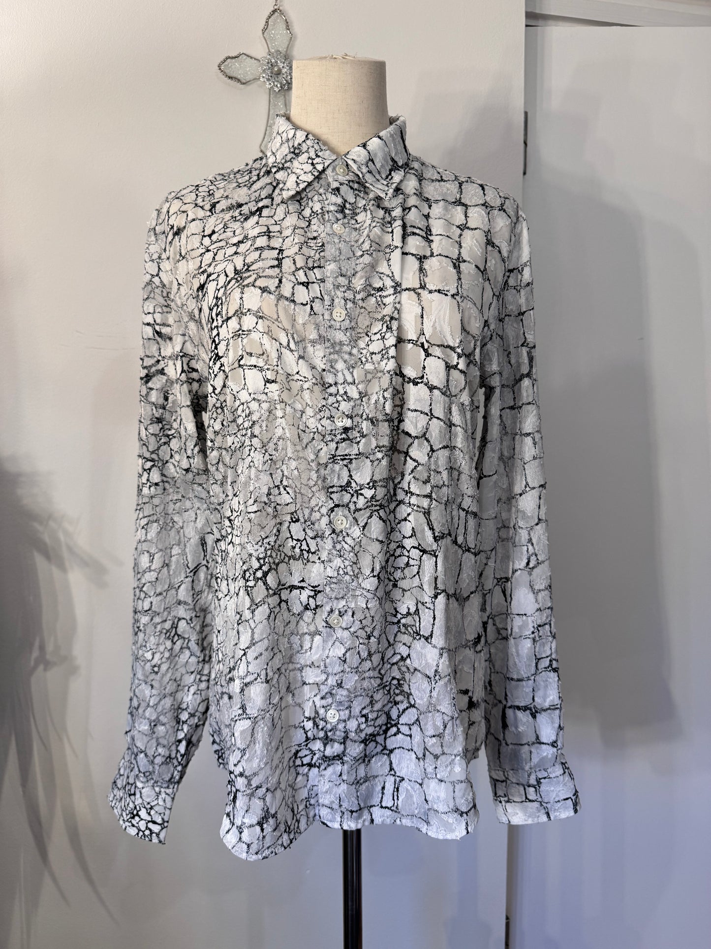 Tornado Mart See-Through Button-Up