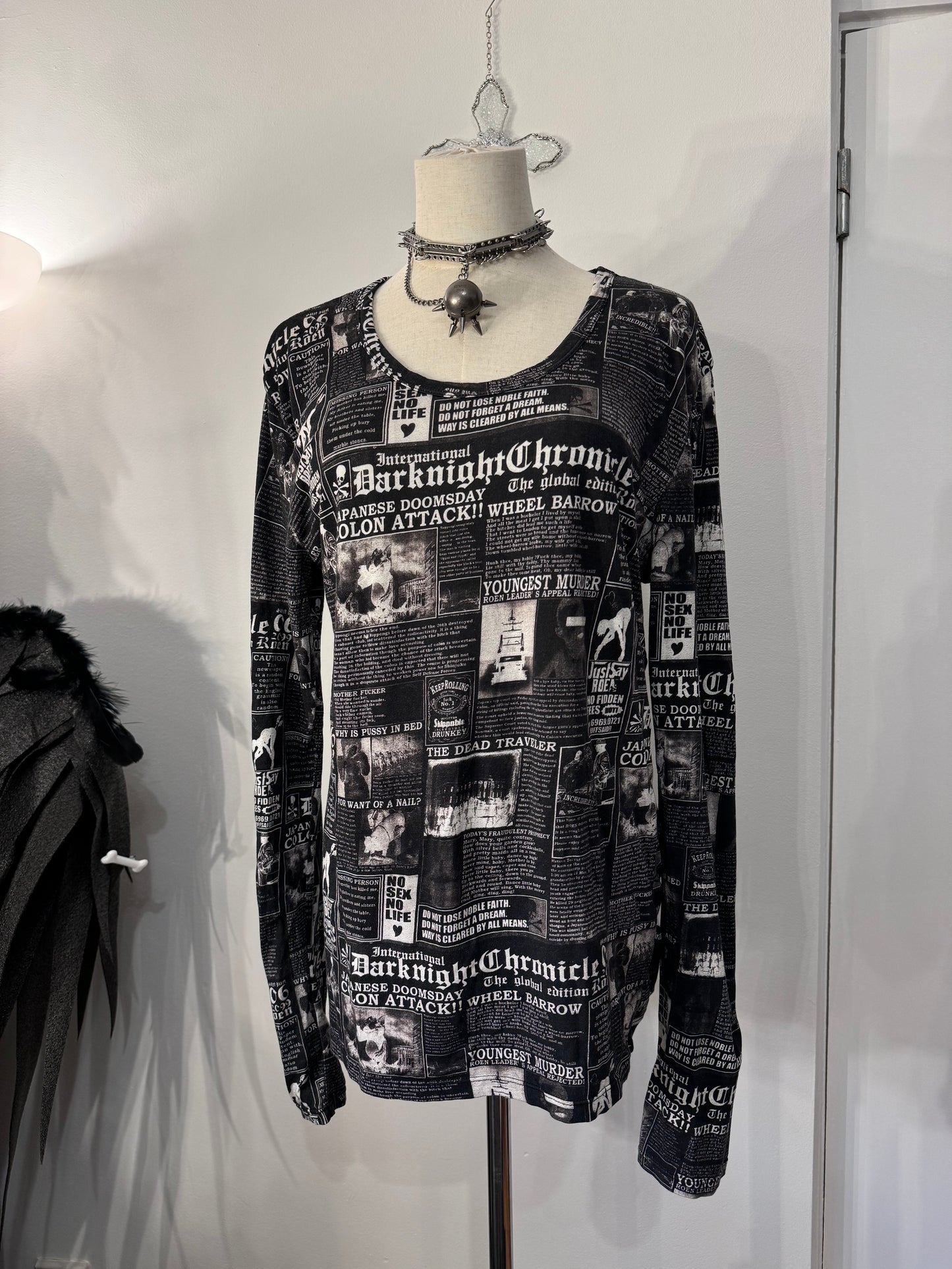 Roen Newspaper Print Top