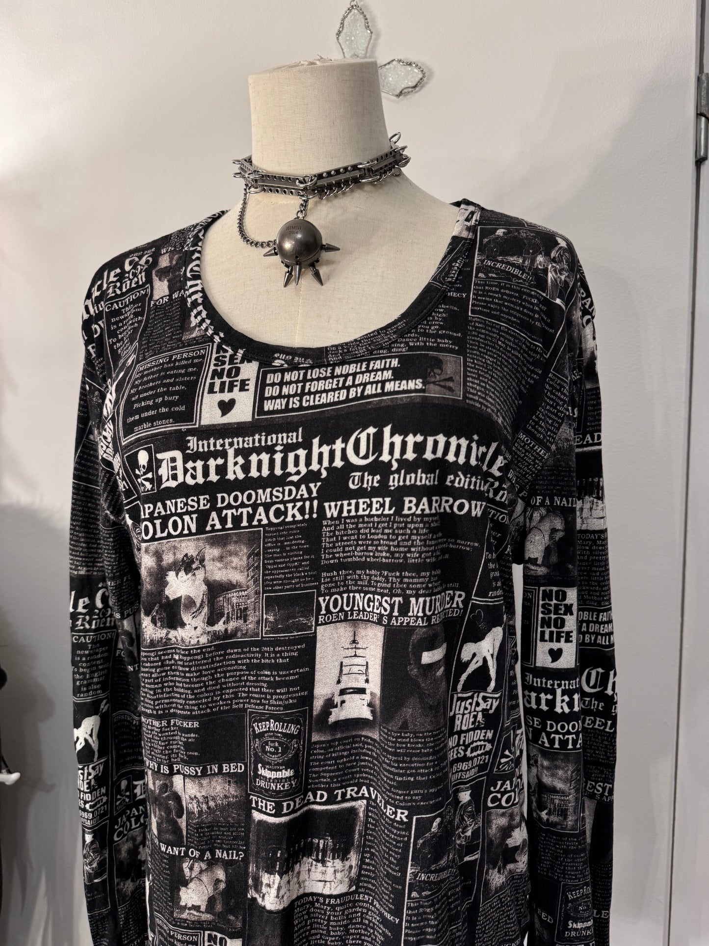Roen Newspaper Print Top