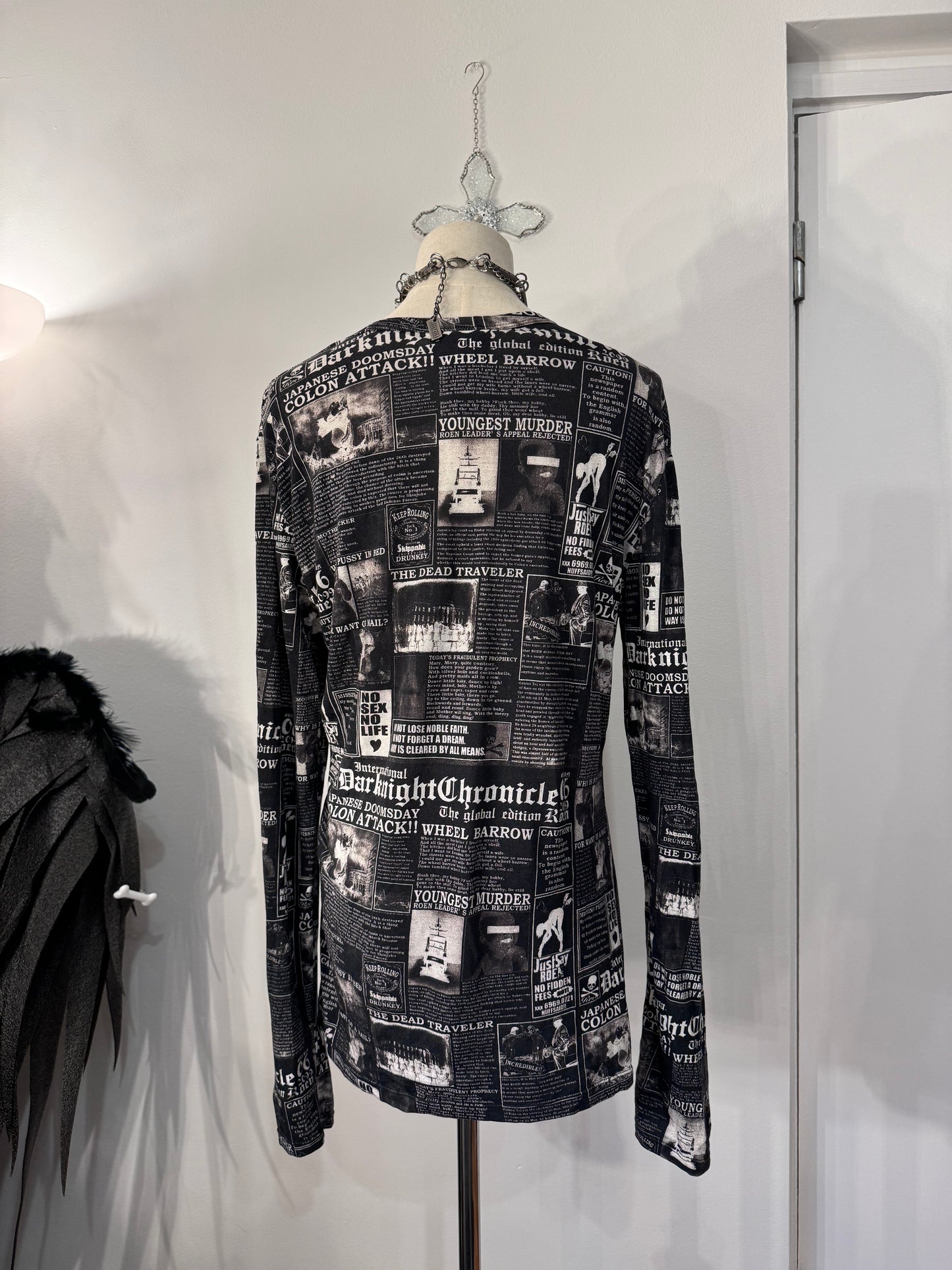 Roen Newspaper Print Top