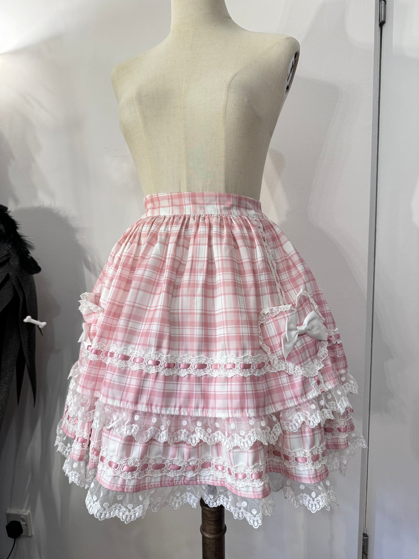 To Alice Pink Ruffle Double-Layer Skirt