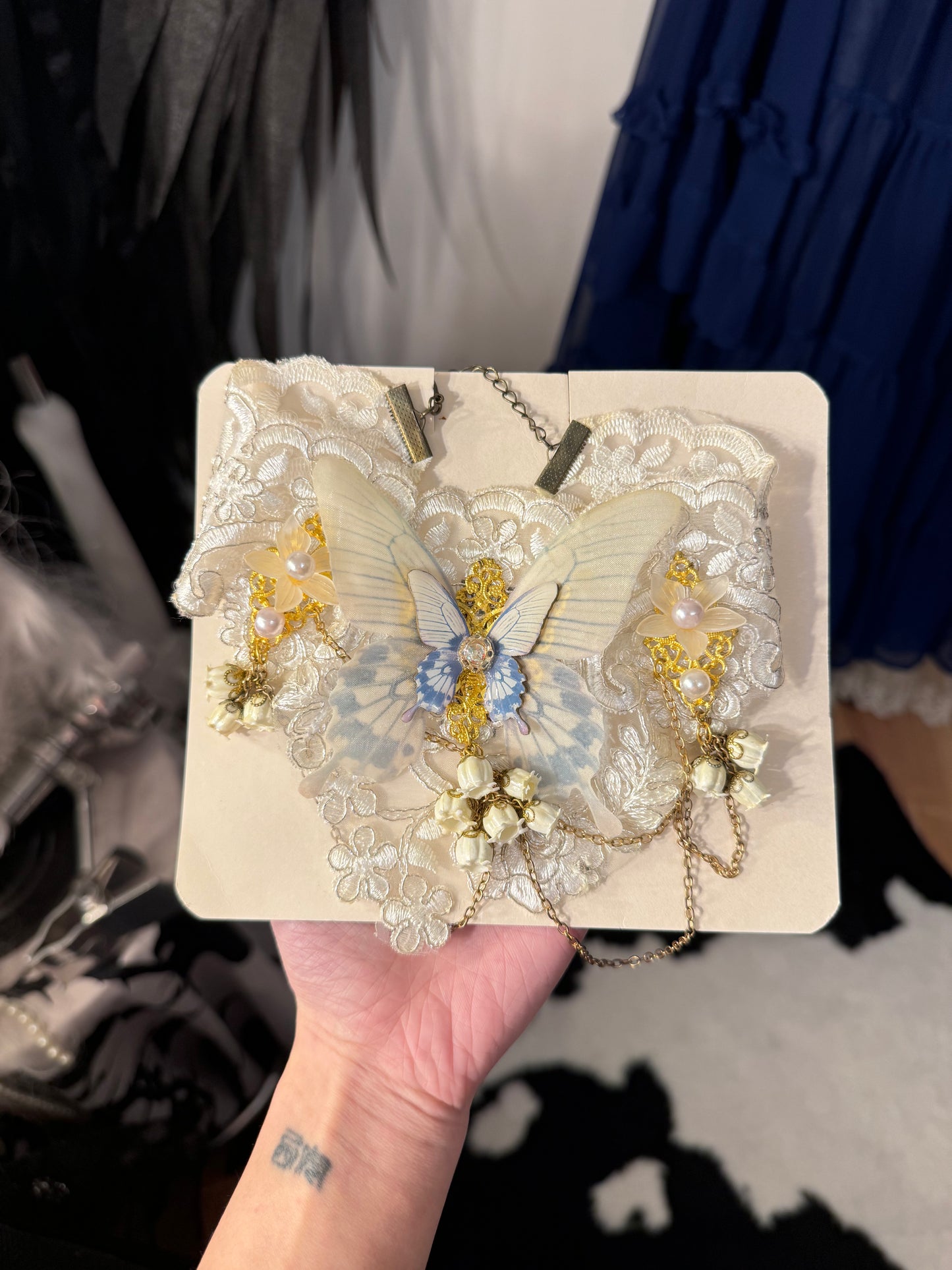 Atelier Beatrice Butterfly Embroidery Choker