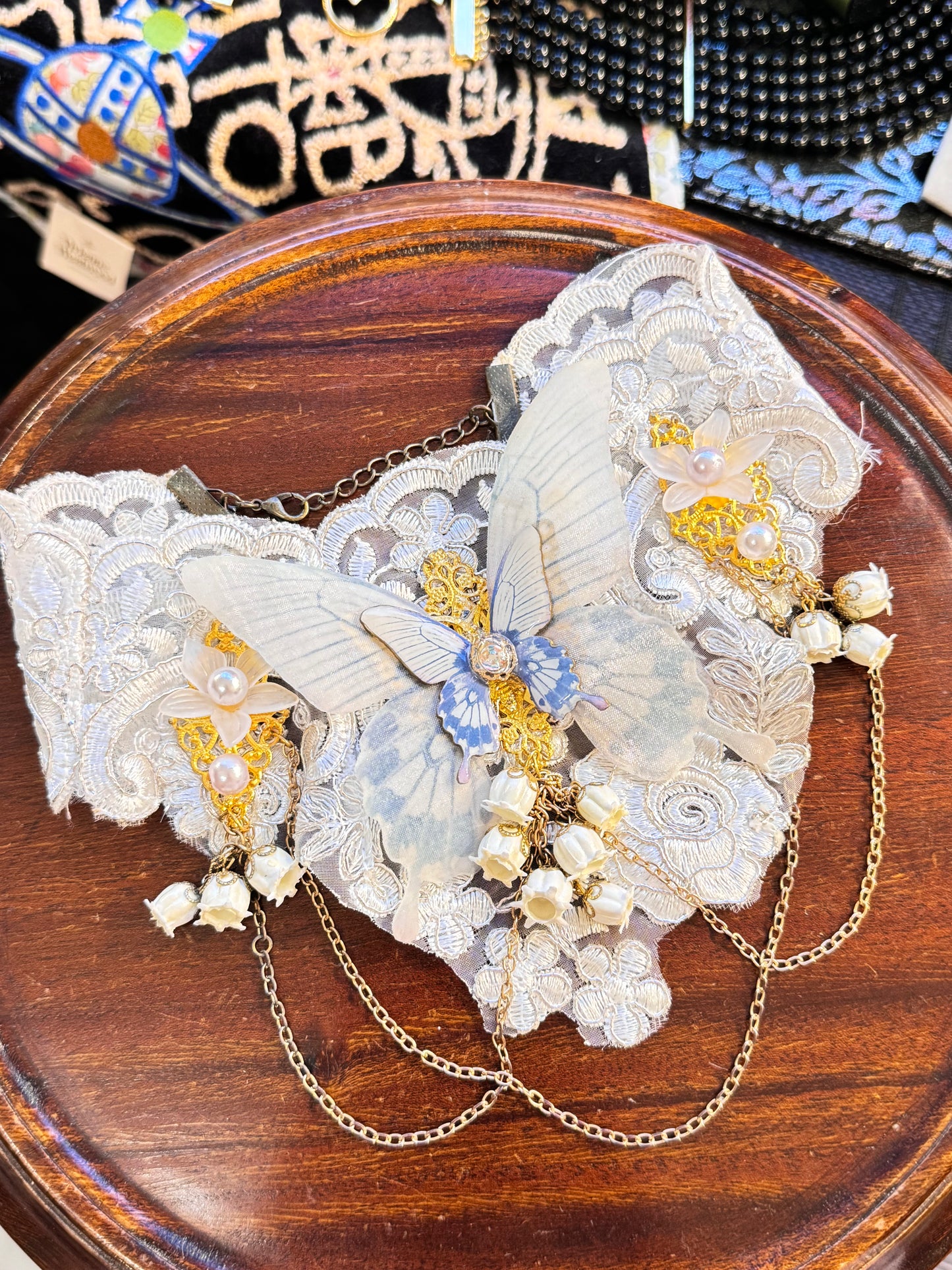 Atelier Beatrice Butterfly Embroidery Choker