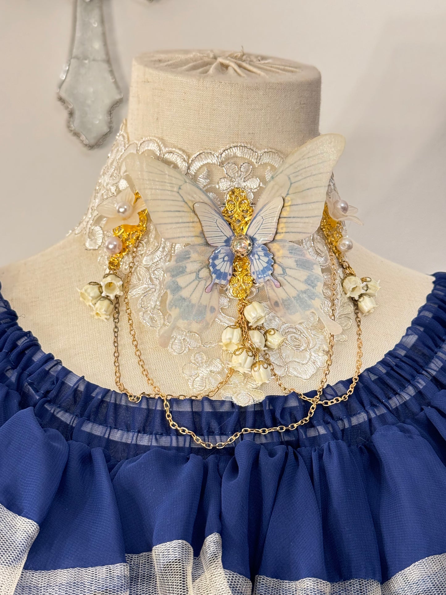 Atelier Beatrice Butterfly Embroidery Choker